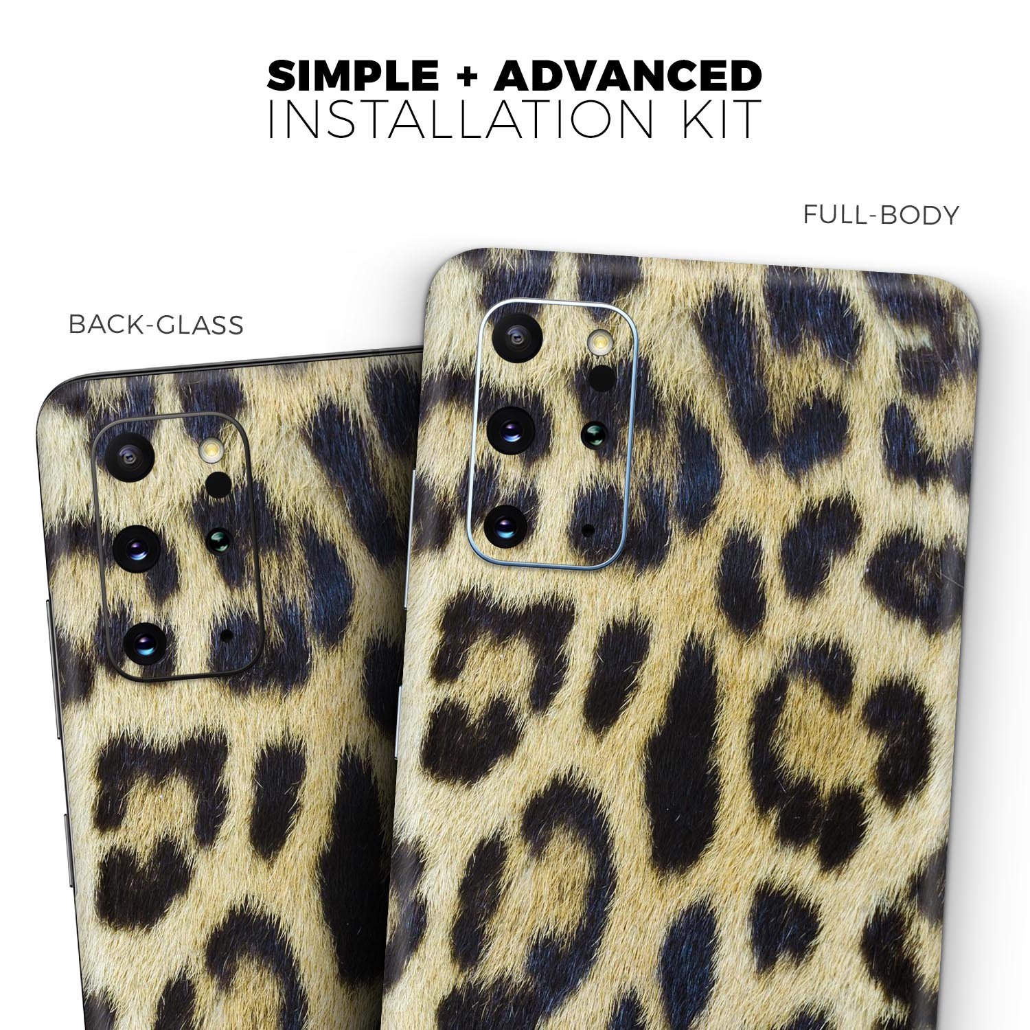 Real Leopard Hide V3 Skin-Kit for Samsung Galaxy S20, showcasing a stylish leopard print design on premium vinyl.