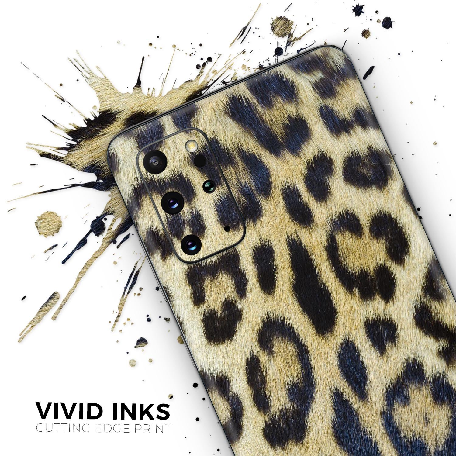 Real Leopard Hide V3 Skin-Kit for Samsung Galaxy S20, showcasing a stylish leopard print design on premium vinyl.