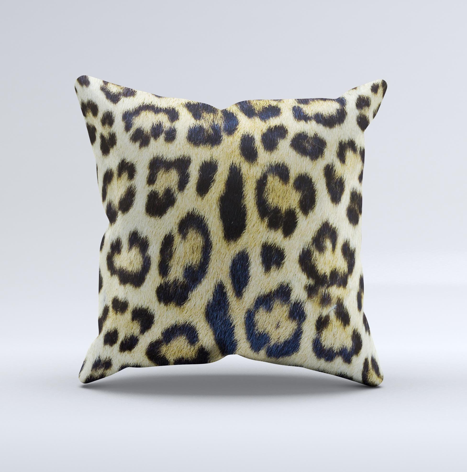 Real Leopard Hide V3 ink-Fuzed Decorative Throw Pillow showcasing unique leopard print design, handcrafted in Virginia with high-quality materials.