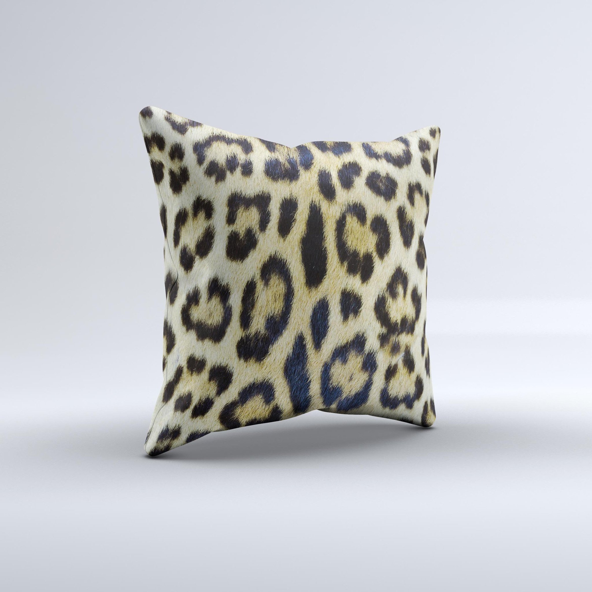 Real Leopard Hide V3 ink-Fuzed Decorative Throw Pillow showcasing unique leopard print design, handcrafted in Virginia with high-quality materials.