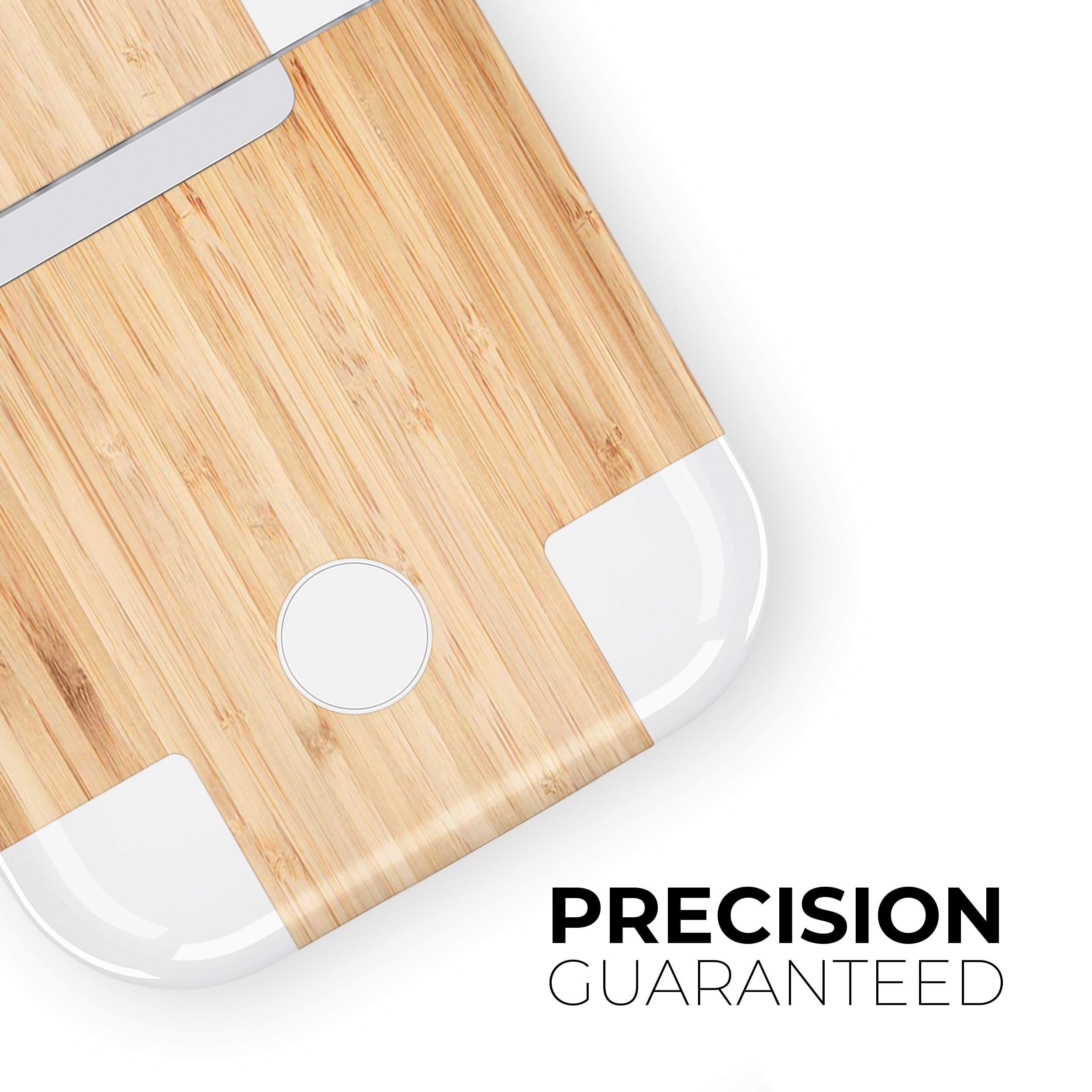 Real Light Bamboo Wood skin decal wrap kit for Apple AirPods, showcasing a stylish and natural wood finish.