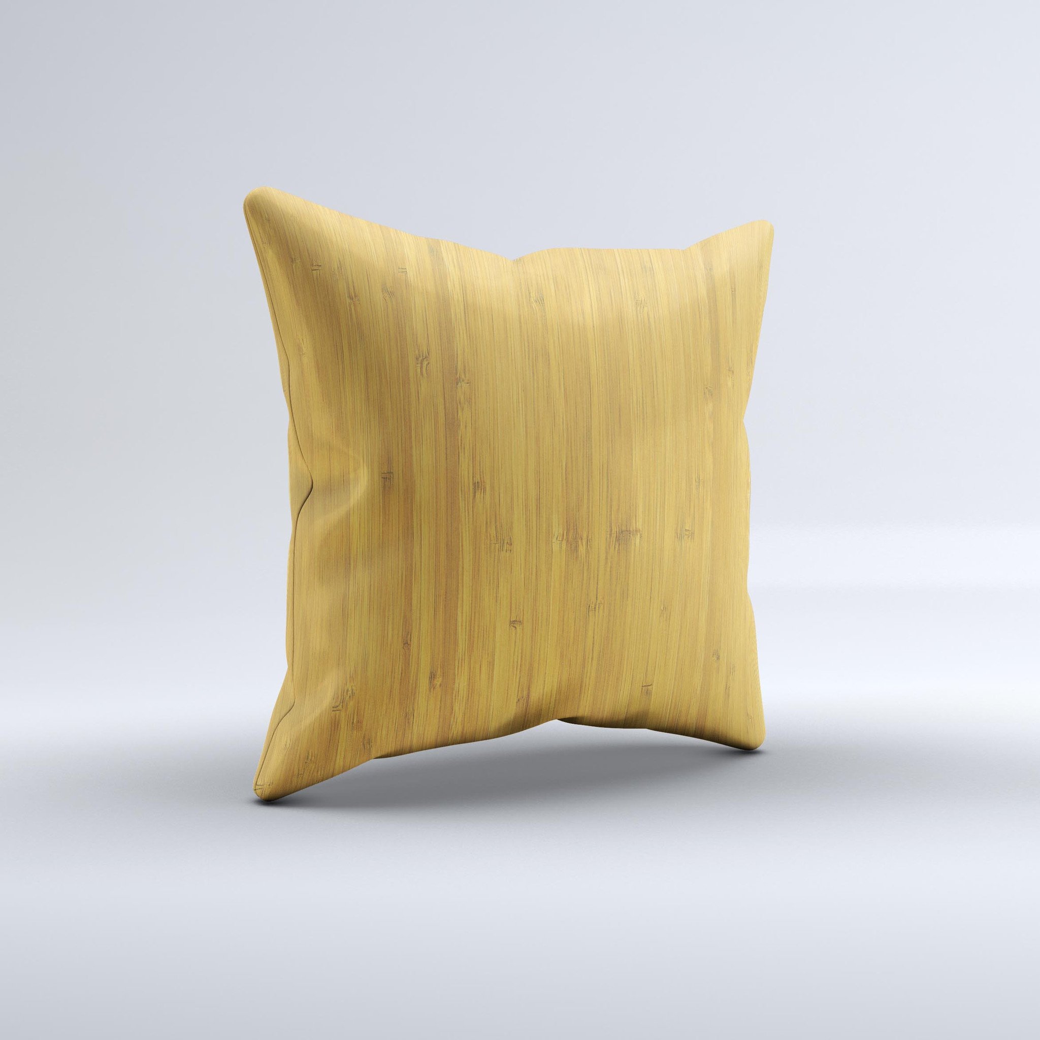 Real Light Bamboo Wood Ink-Fuzed Decorative Throw Pillow showcasing unique handcrafted design and high-quality materials.