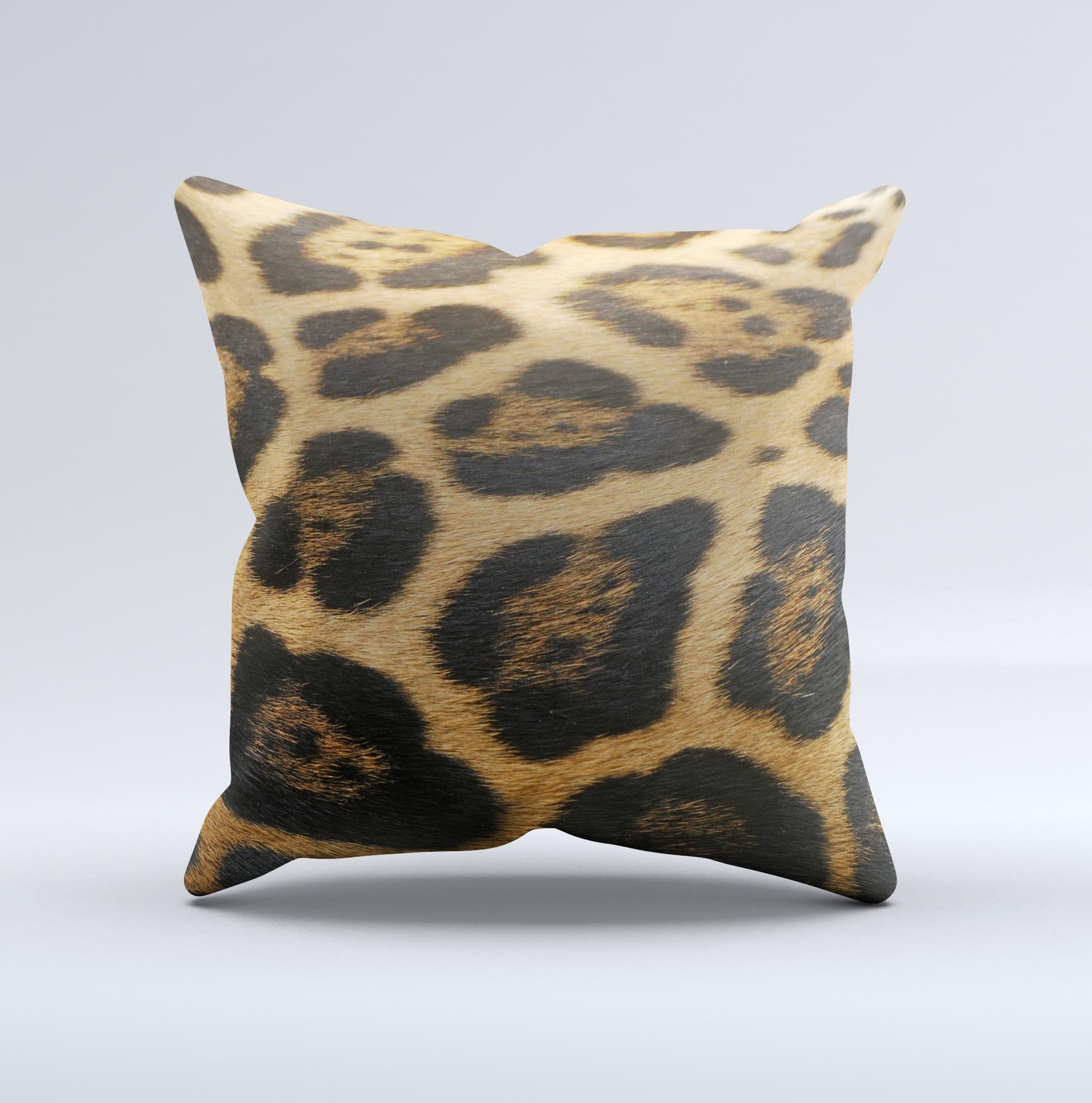 Real Thin Vector Leopard Print Decorative Throw Pillow, handcrafted in Virginia with high thread count fabric and unique design.