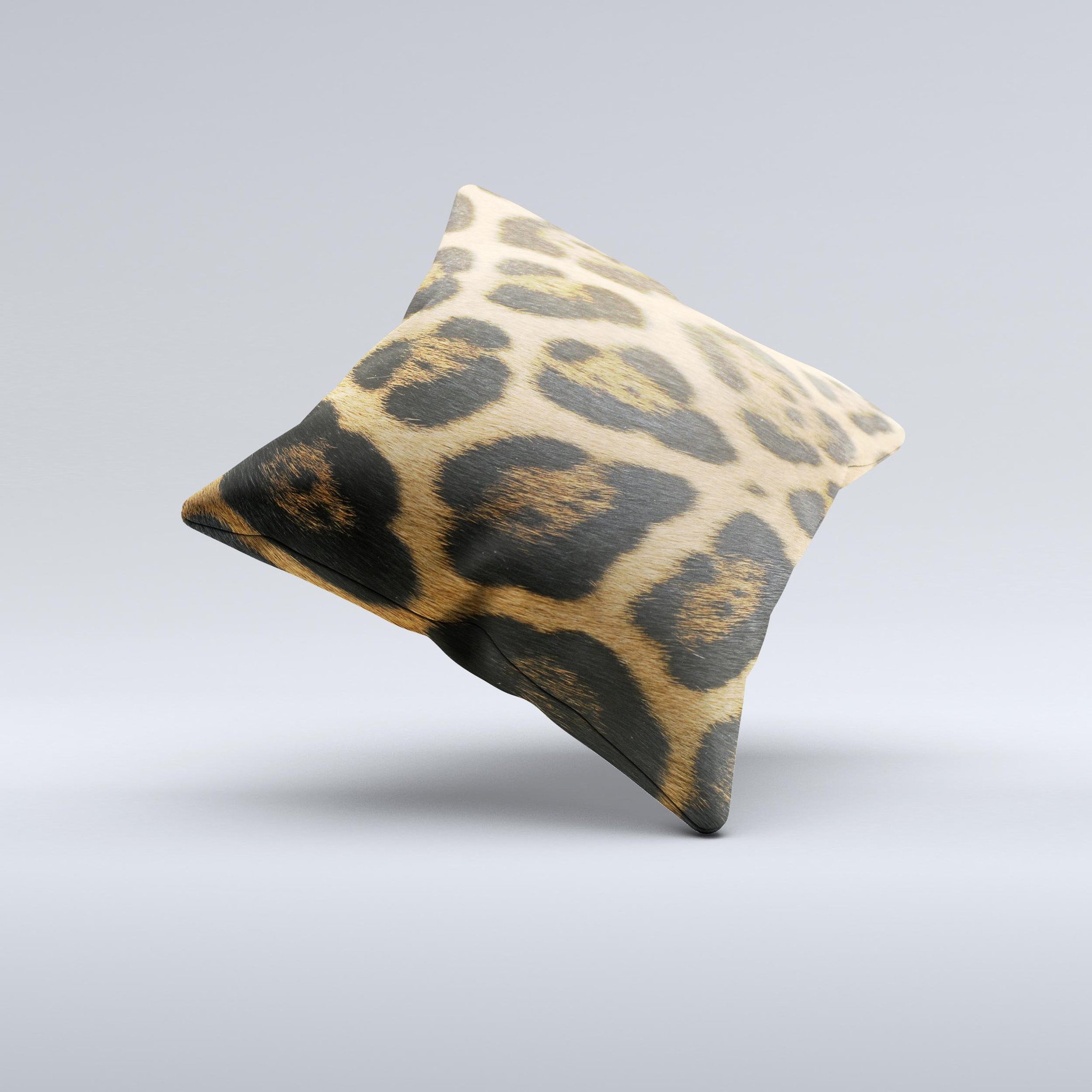 Real Thin Vector Leopard Print Decorative Throw Pillow, handcrafted in Virginia with high thread count fabric and unique design.