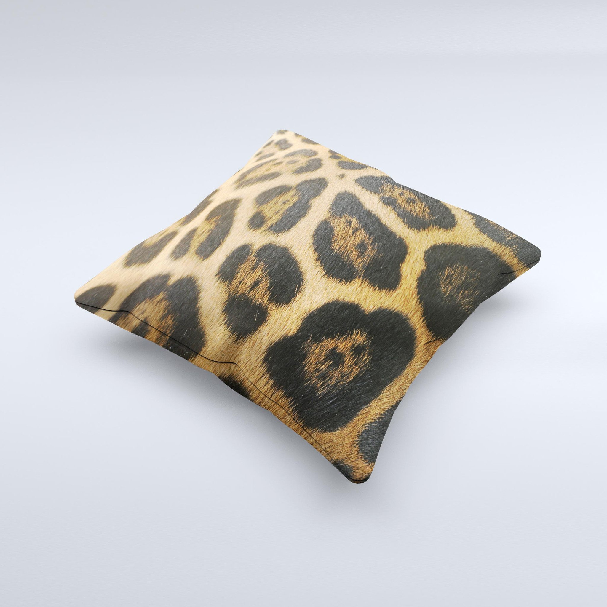 Real Thin Vector Leopard Print Decorative Throw Pillow, handcrafted in Virginia with high thread count fabric and unique design.