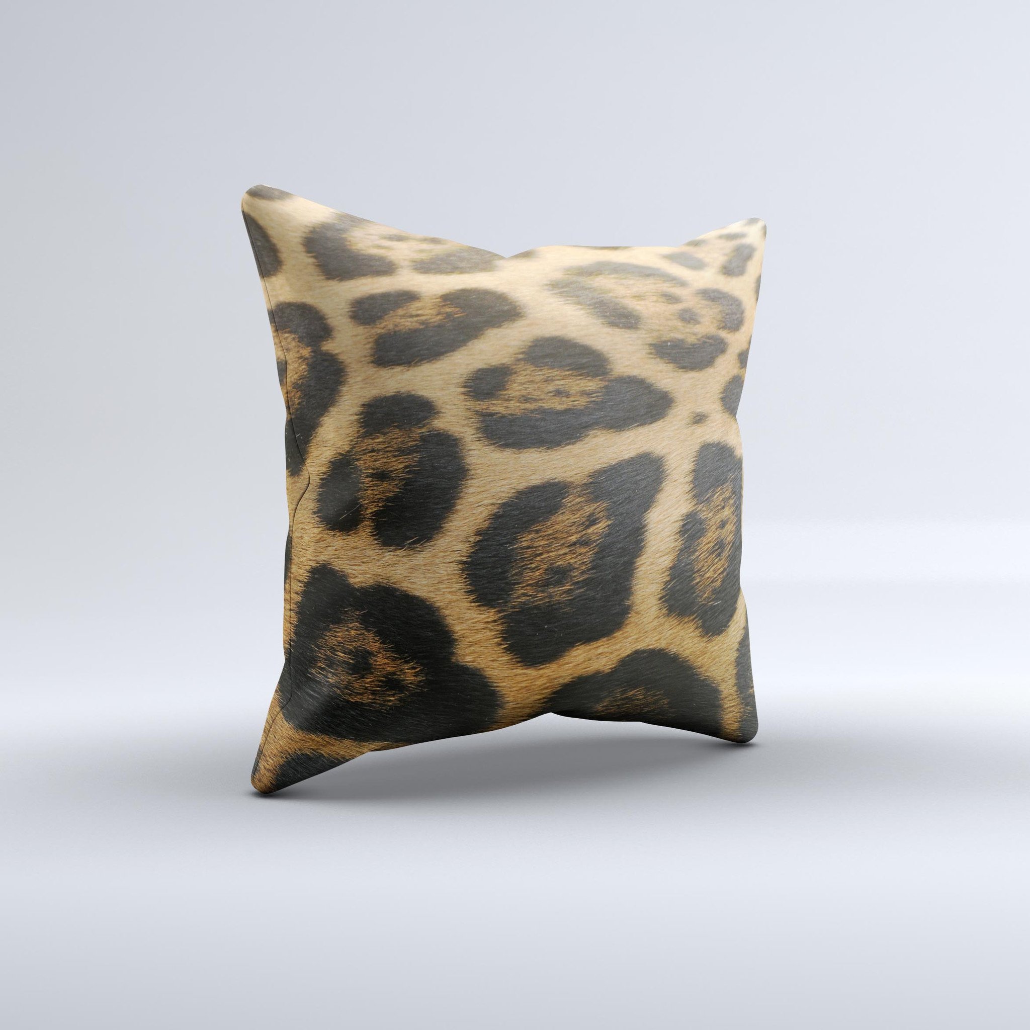 Real Thin Vector Leopard Print Decorative Throw Pillow, handcrafted in Virginia with high thread count fabric and unique design.