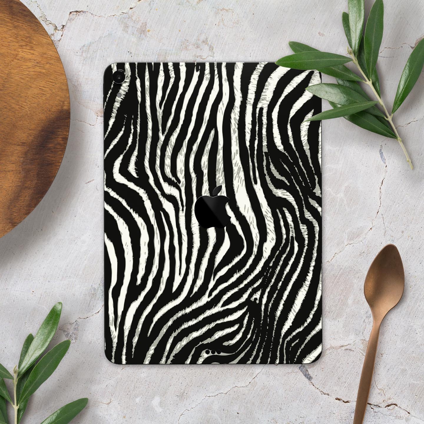 Real Vector Zebra Print skin decal for Apple iPad Pro, showcasing a stylish zebra pattern with a smooth finish.