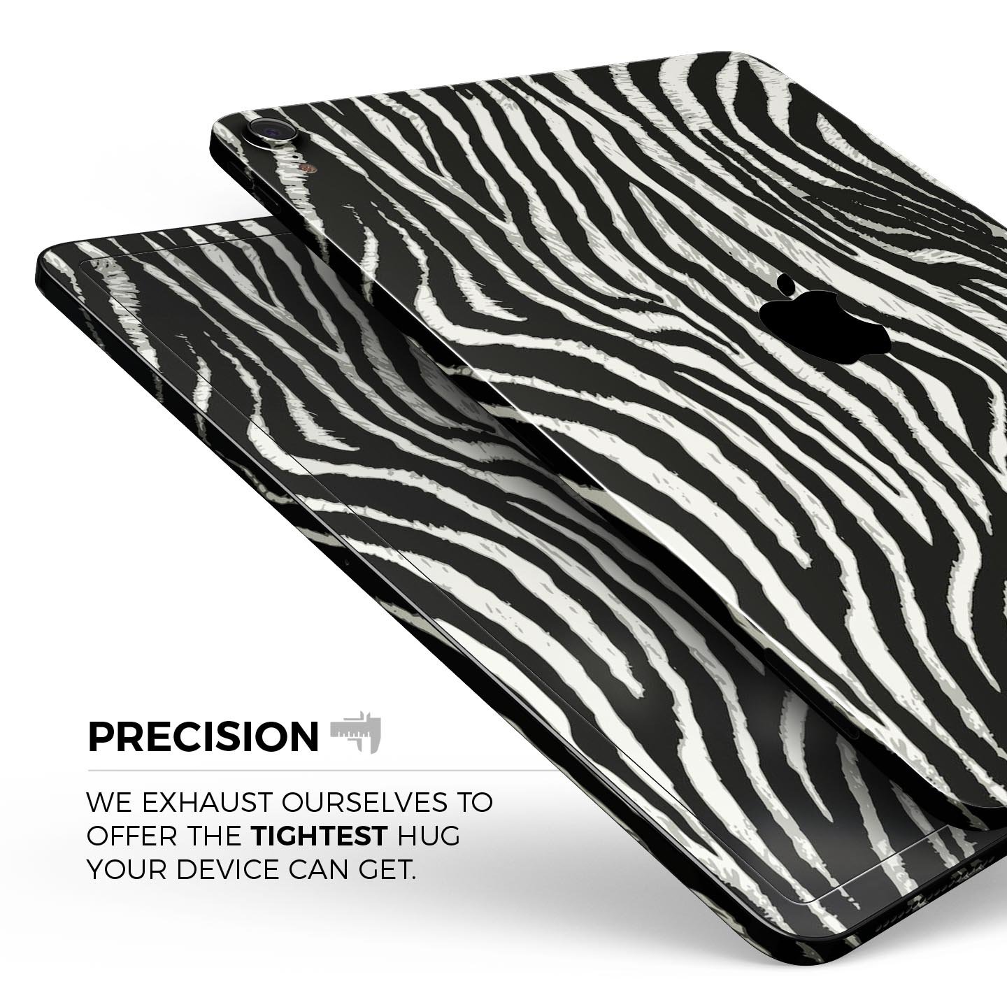 Real Vector Zebra Print skin decal for Apple iPad Pro, showcasing a stylish zebra pattern with a smooth finish.