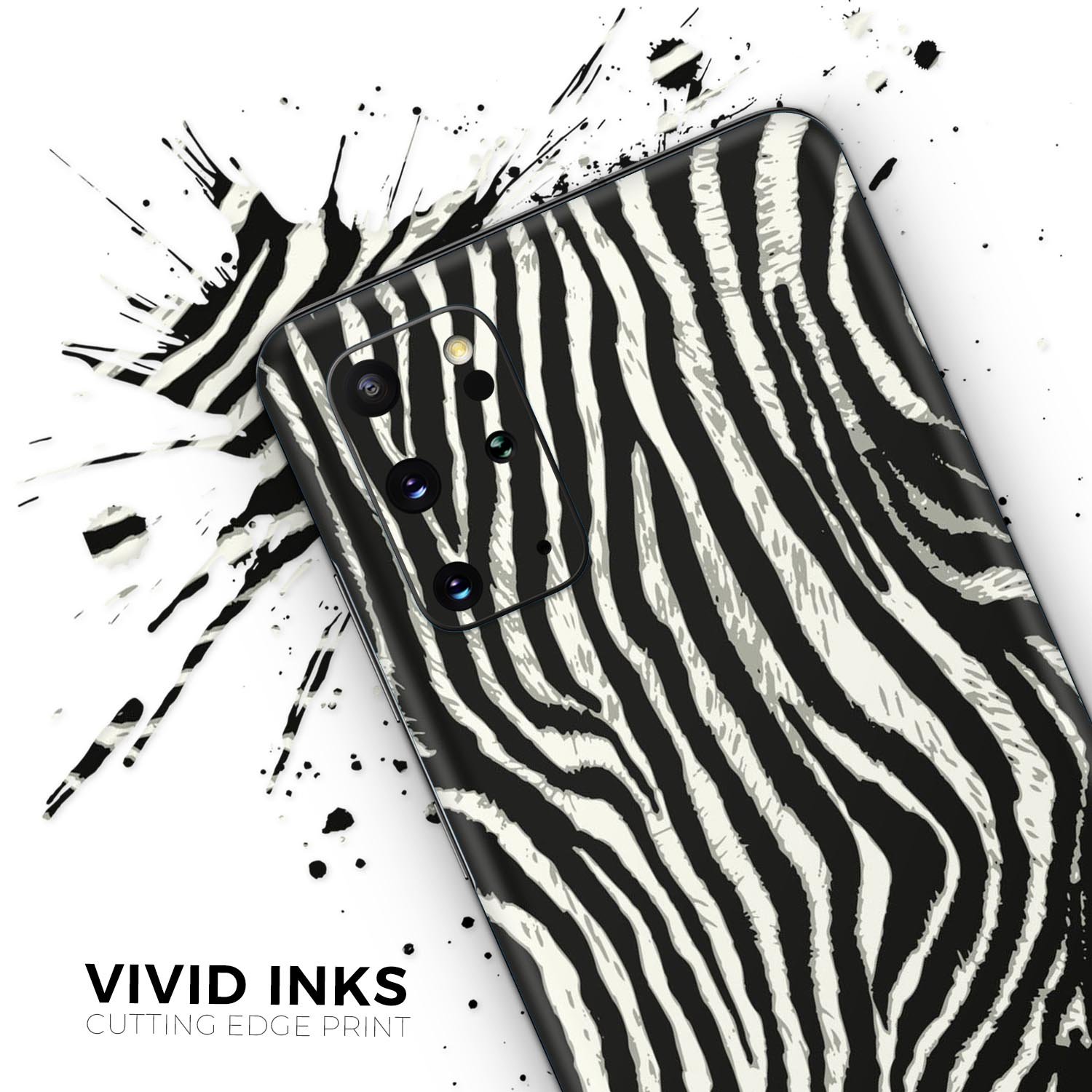 Real Vector Zebra Print Skin-Kit for Samsung Galaxy S-Series, showcasing a stylish zebra pattern on a sleek vinyl surface.