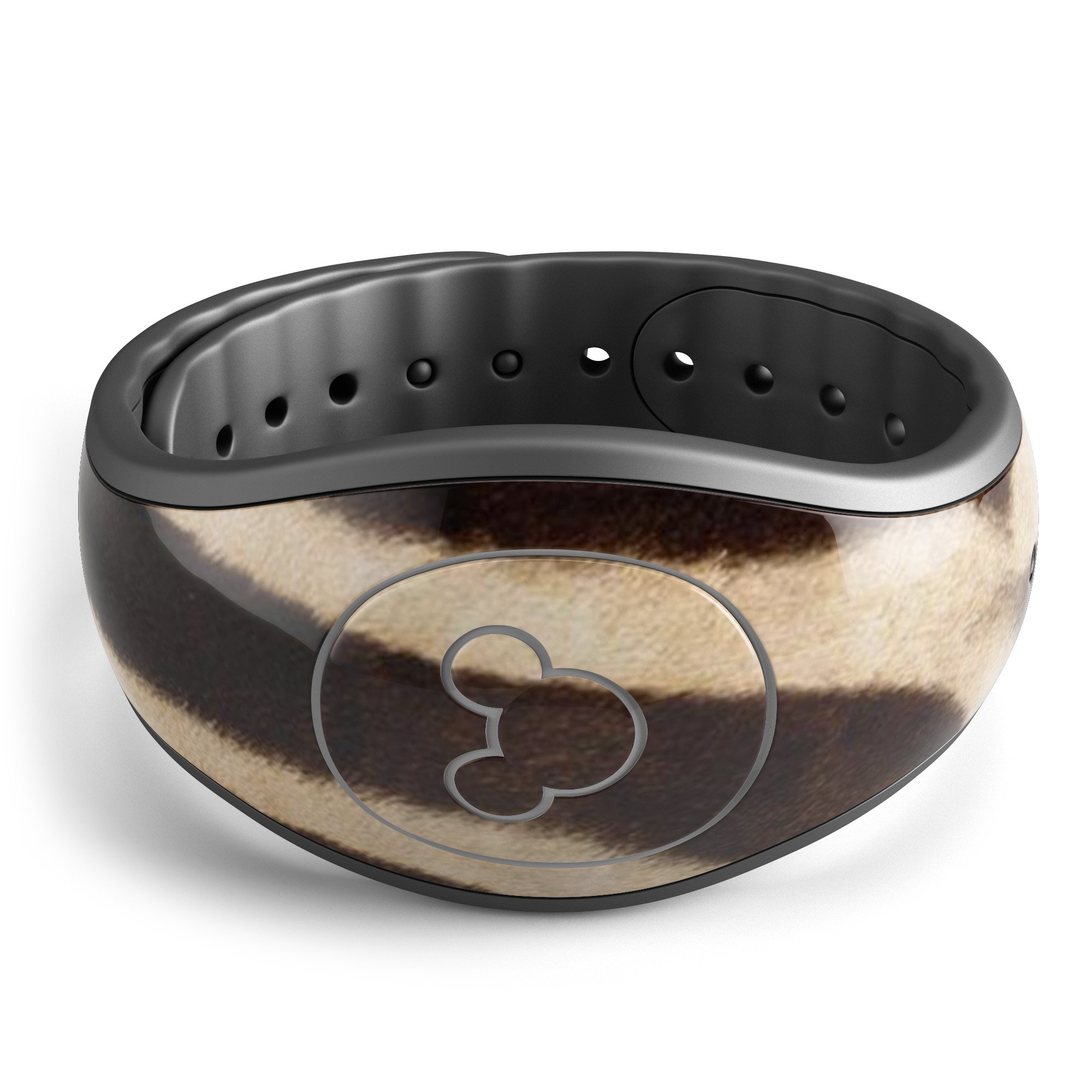 Real Zebra Print Texture decal skin wrap kit for Disney Magic Band, showcasing a stylish zebra pattern on a Magic Band.