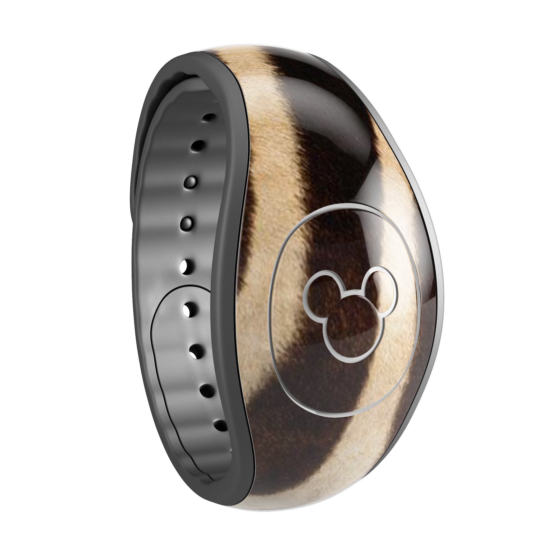 Real Zebra Print Texture decal skin wrap kit for Disney Magic Band, showcasing a stylish zebra pattern on a Magic Band.