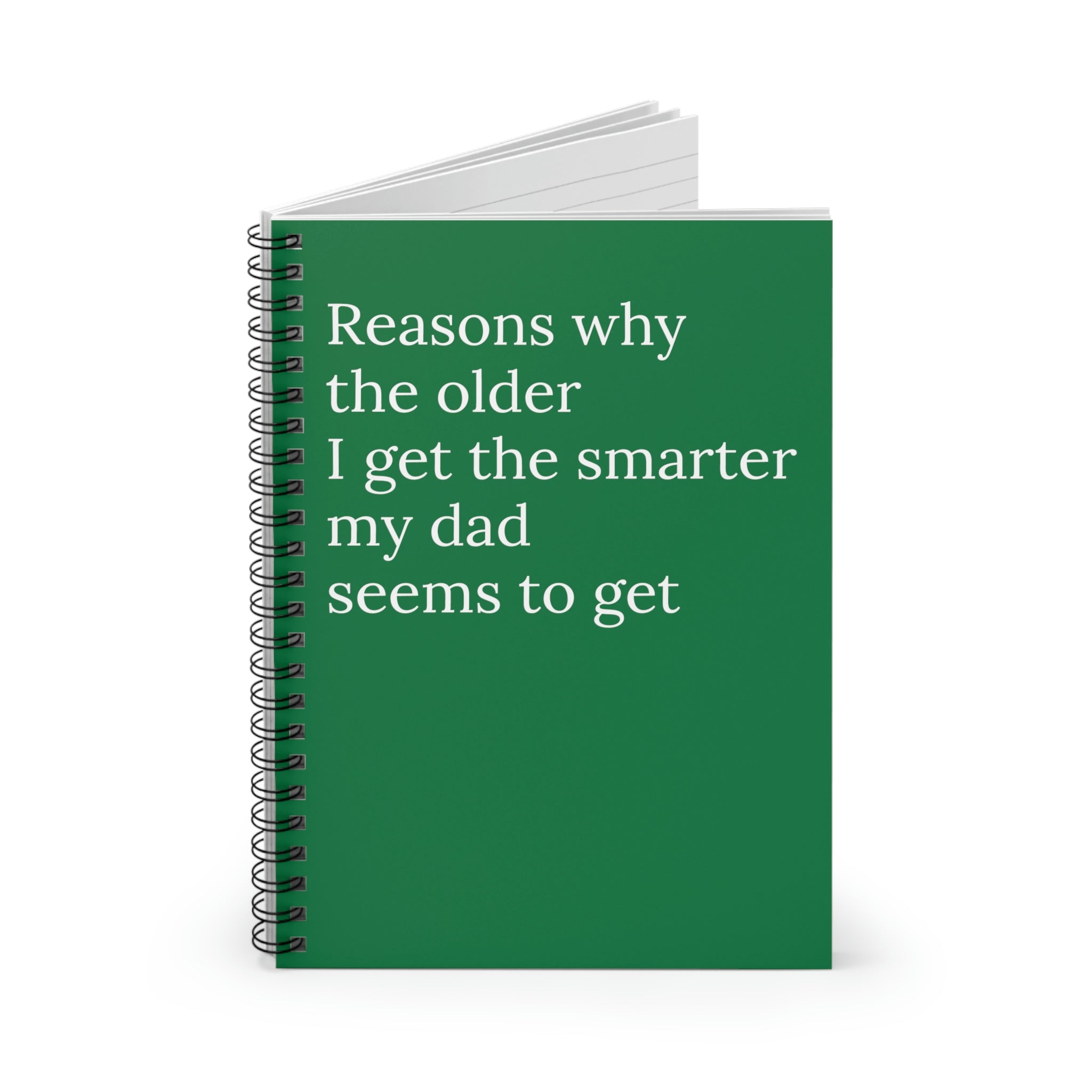 Funny Dad Notebook with spiral binding and ruled pages, featuring a humorous cover design.