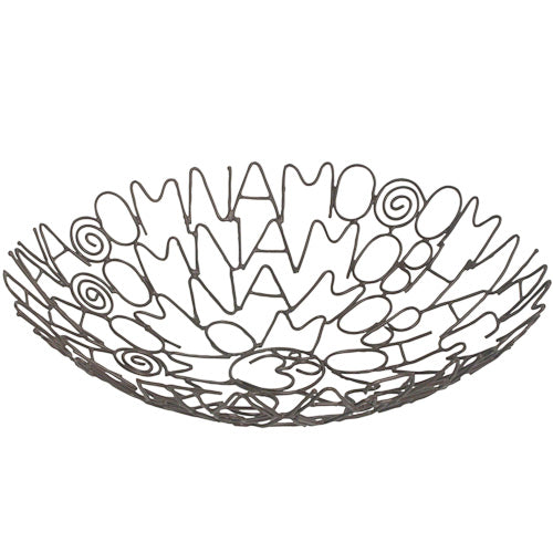 Recycled Metal Omnamo Mantra Bowl handmade from bicycle spokes, showcasing intricate craftsmanship and spiritual design.