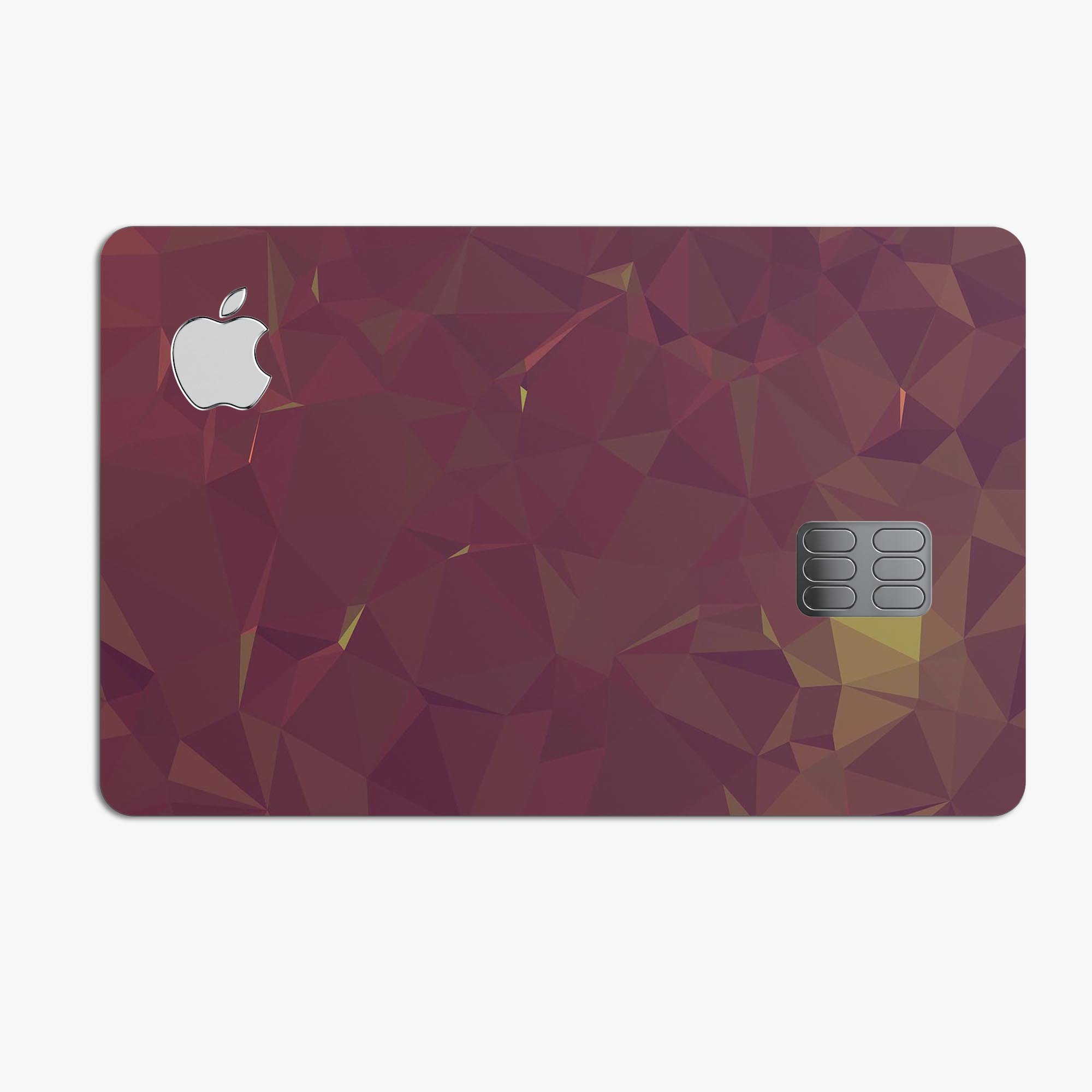 Red Geometric V13 decal skin-kit for Apple Card, showcasing vibrant geometric patterns and premium vinyl material.