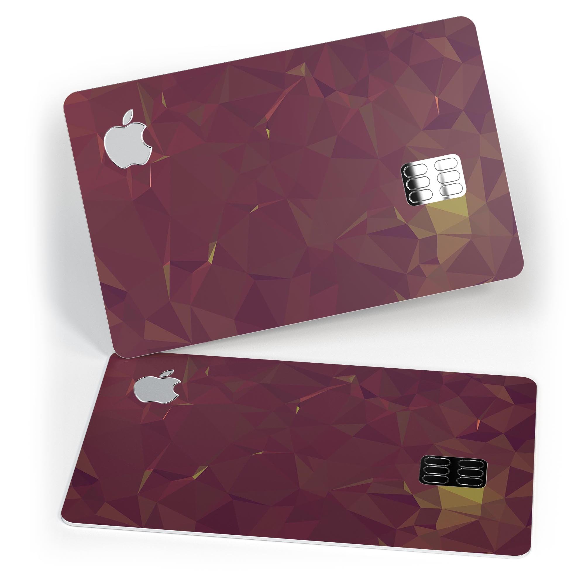 Red Geometric V13 decal skin-kit for Apple Card, showcasing vibrant geometric patterns and premium vinyl material.