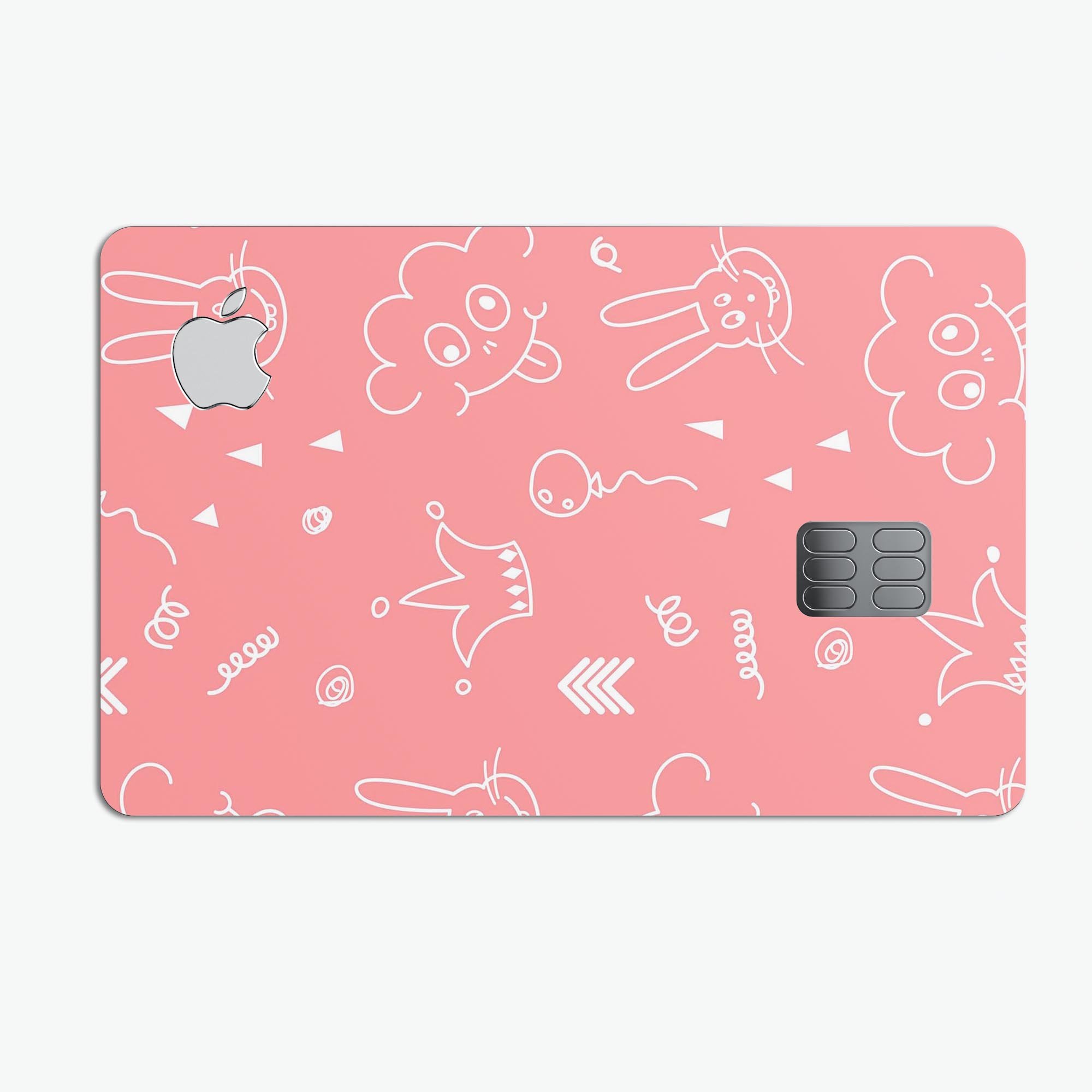 Red Jester hats and Balloons Premium Protective Decal Skin-Kit for Apple Card, showcasing vibrant design and high-quality finish.