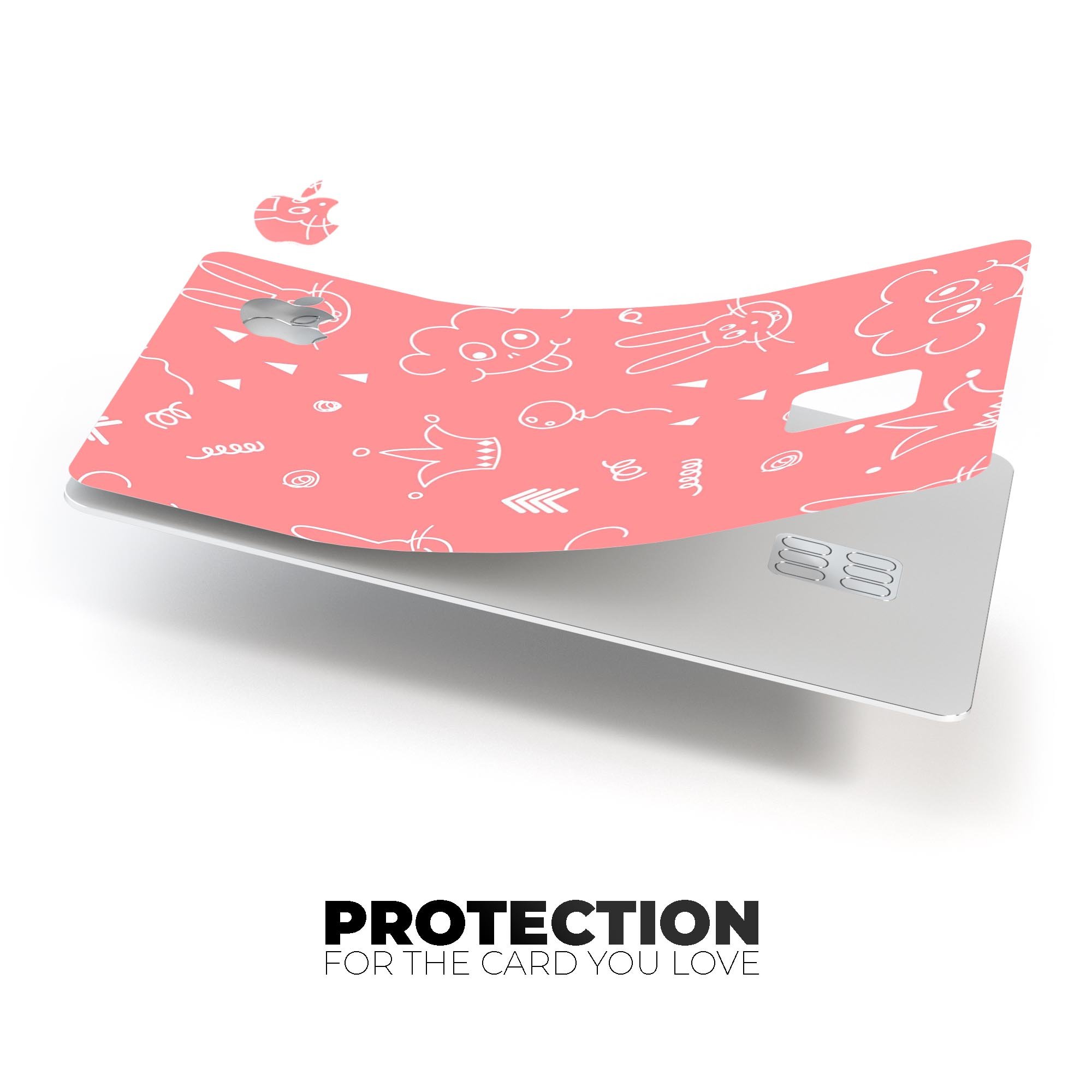 Red Jester hats and Balloons Premium Protective Decal Skin-Kit for Apple Card, showcasing vibrant design and high-quality finish.