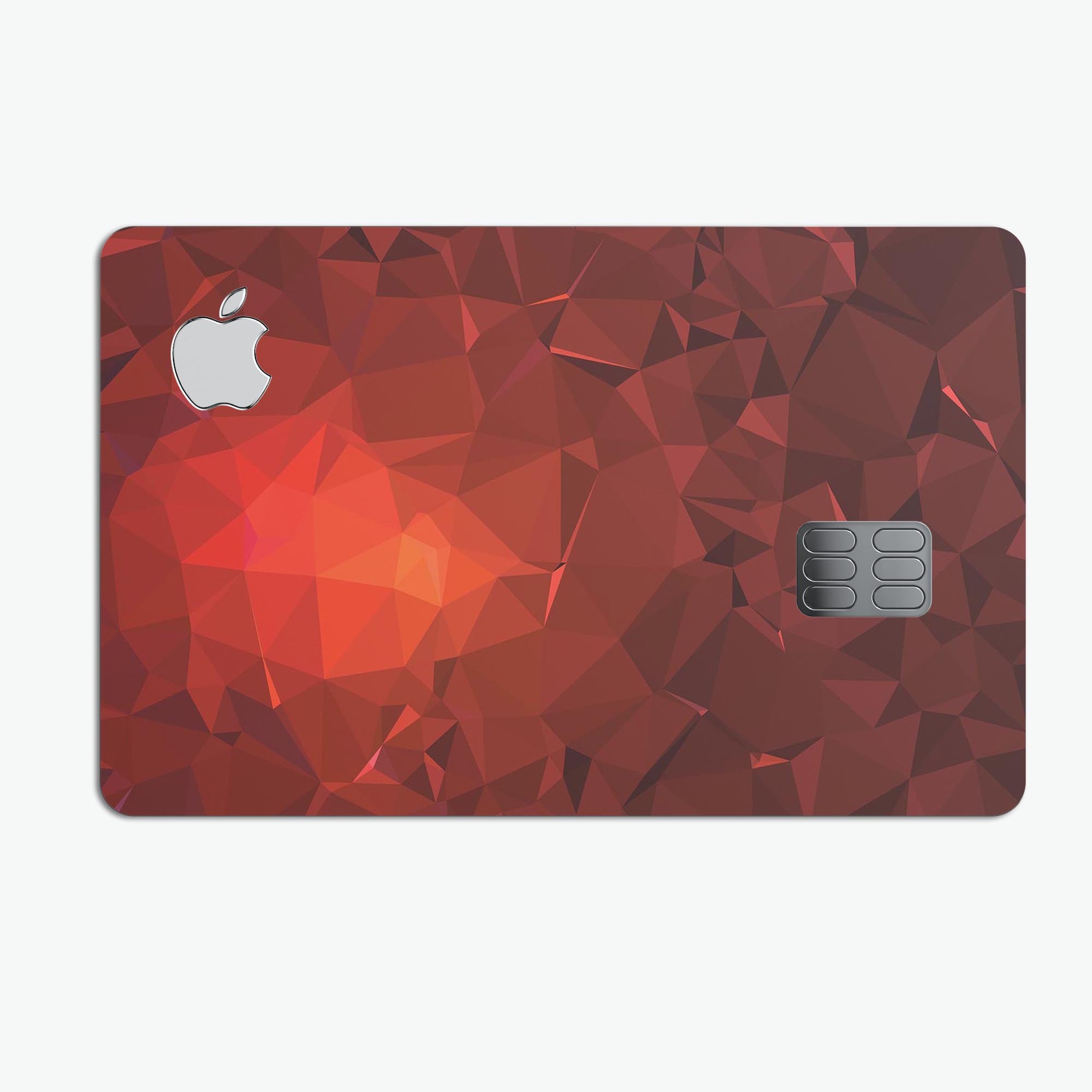 Red Orange Geometric V13 decal skin for Apple Card, showcasing vibrant geometric patterns and premium vinyl material.