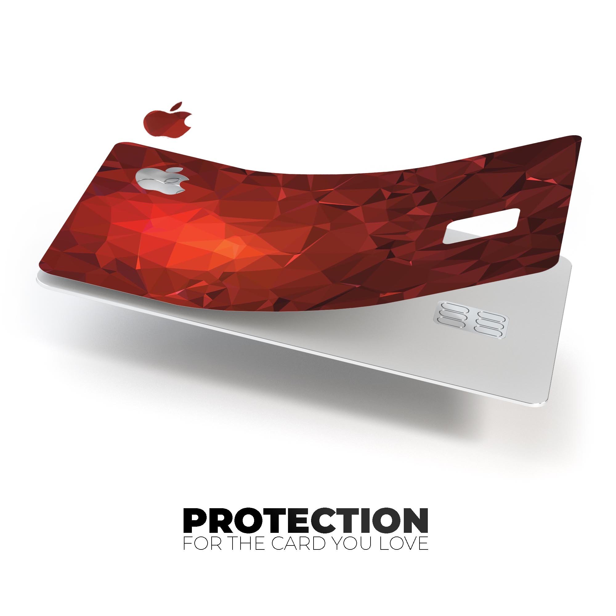 Red Orange Geometric V13 decal skin for Apple Card, showcasing vibrant geometric patterns and premium vinyl material.