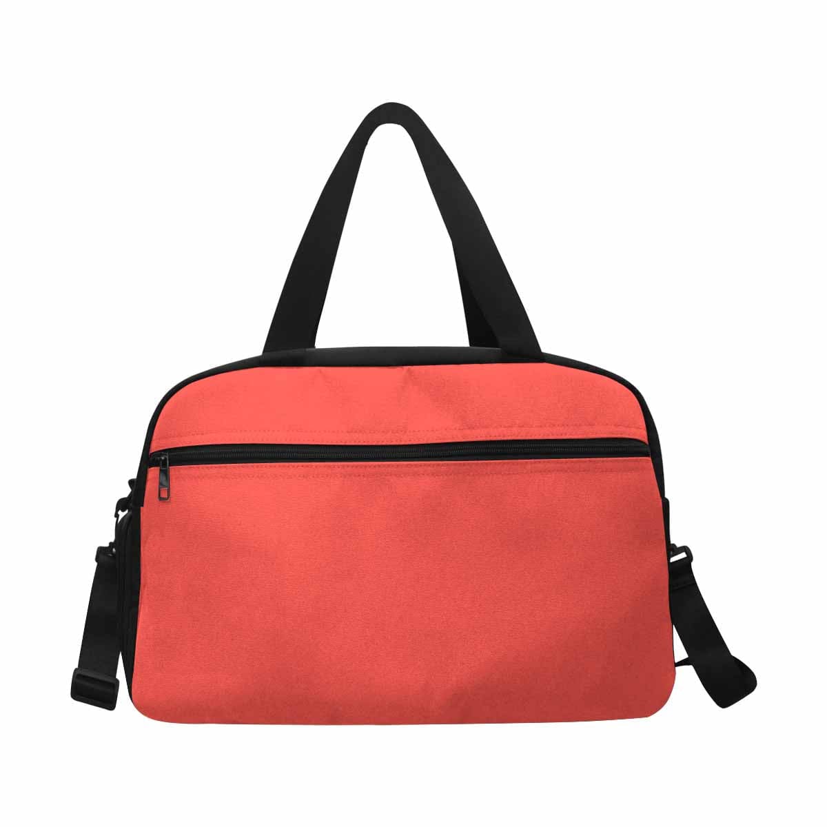 Red Orange Tote and Crossbody Travel Bag made from durable nylon, featuring spacious compartments and adjustable strap.