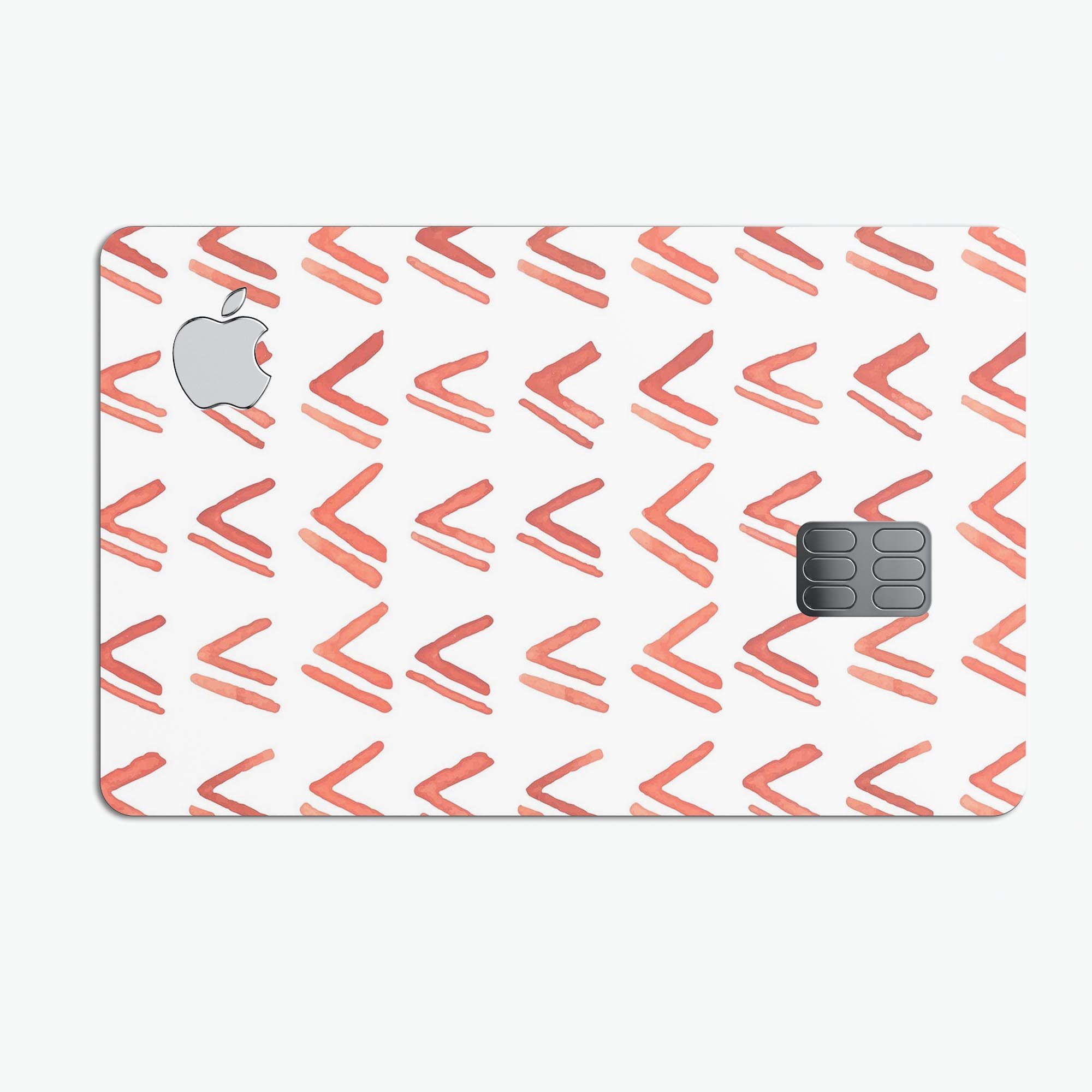 Red Orange Watercolor Pattern decal skin for Apple Card, showcasing vibrant colors and premium quality design.