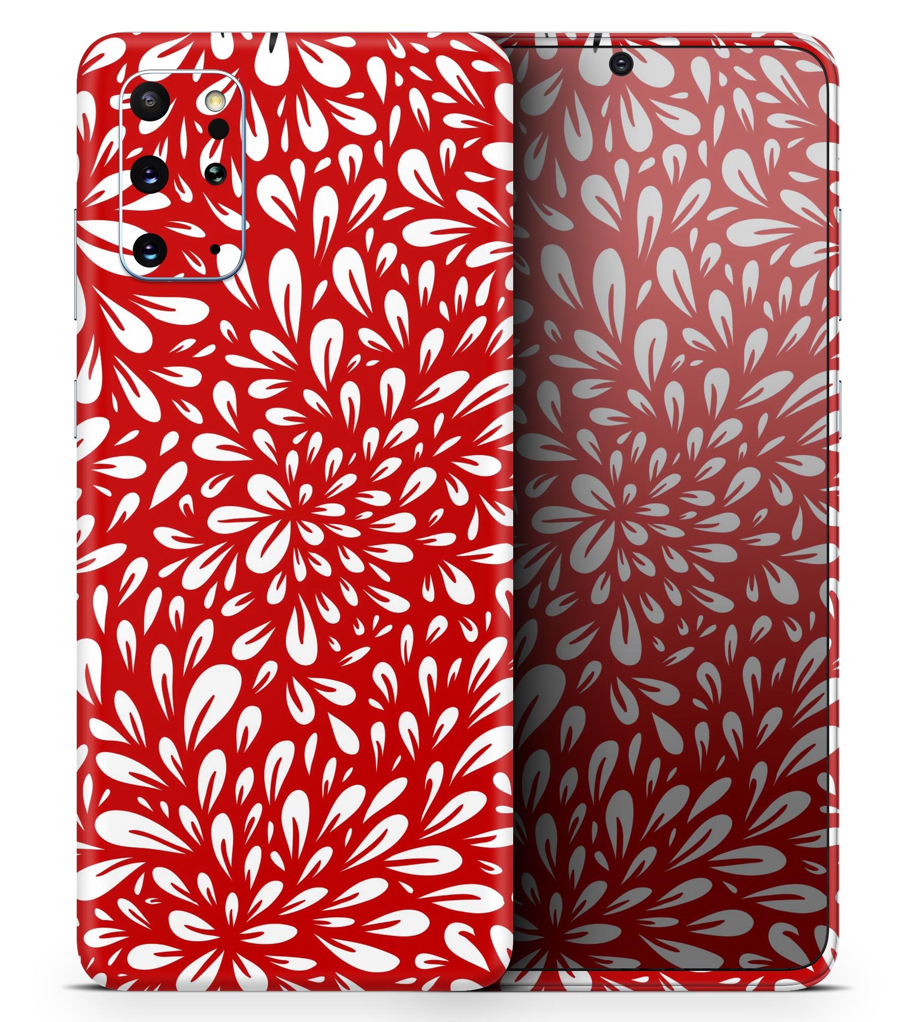 Red Vector Floral Sprout Skin-Kit for Samsung Galaxy S-Series, showcasing vibrant floral design on a sleek vinyl surface.