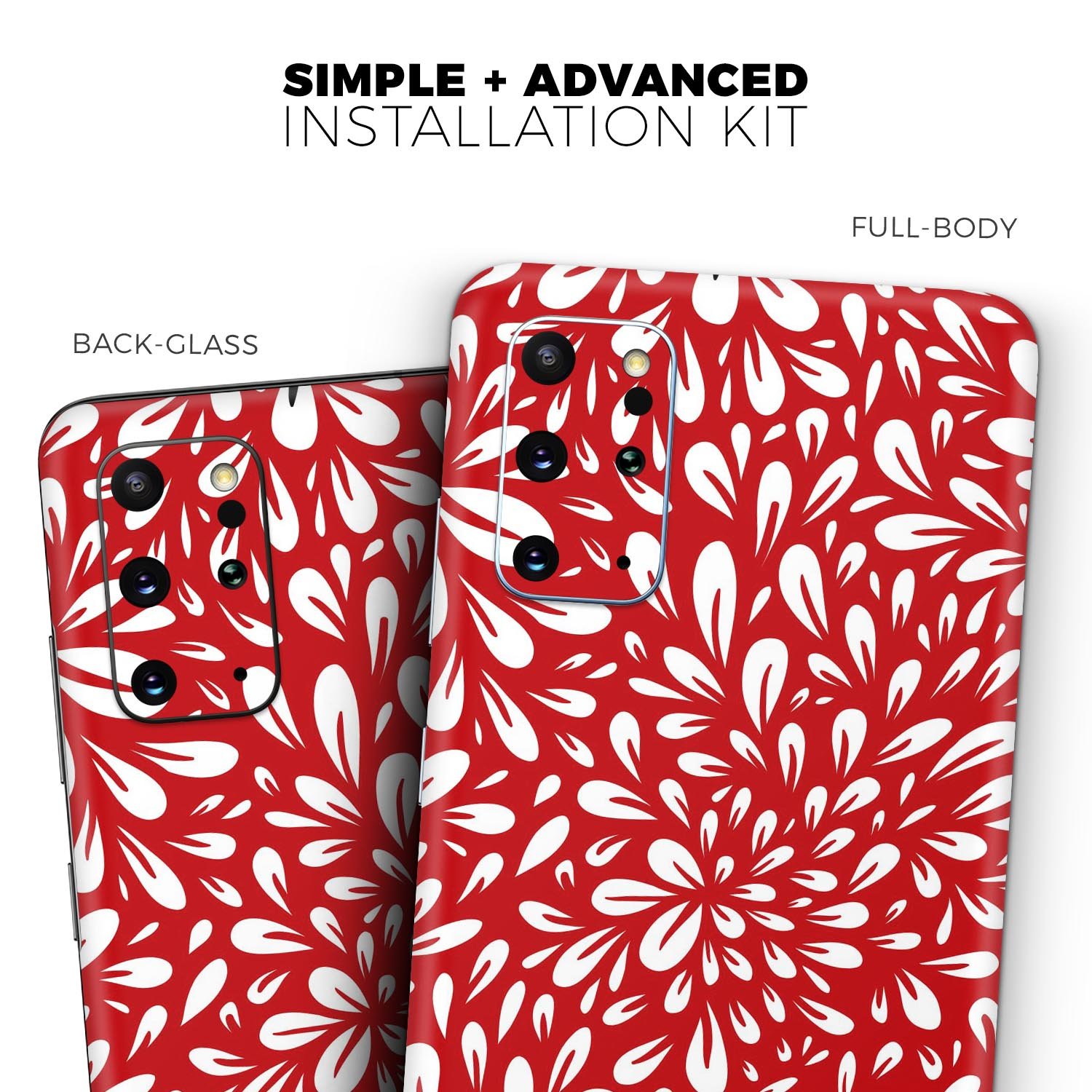 Red Vector Floral Sprout Skin-Kit for Samsung Galaxy S-Series, showcasing vibrant floral design on a sleek vinyl surface.