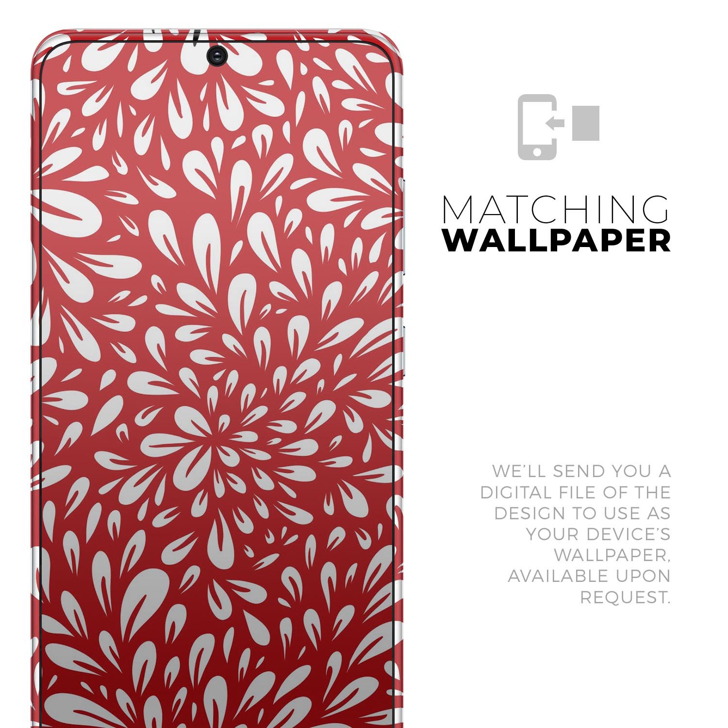 Red Vector Floral Sprout Skin-Kit for Samsung Galaxy S-Series, showcasing vibrant floral design on a sleek vinyl surface.