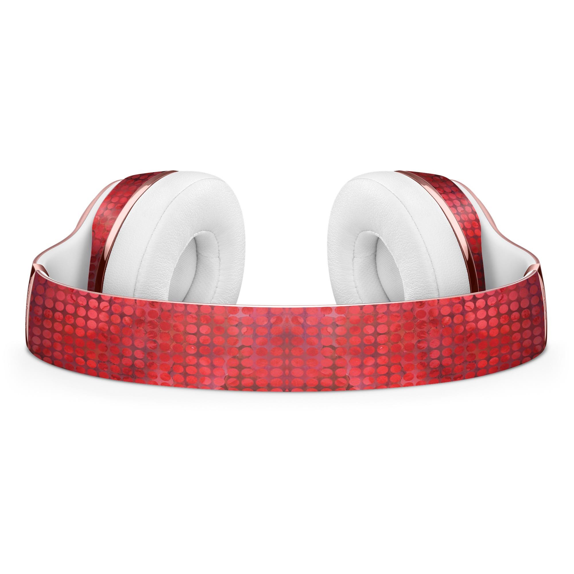 Red Watercolor Polka Dots Skin Kit for Beats by Dre Solo 3 Wireless Headphones, showcasing vibrant colors and unique design.