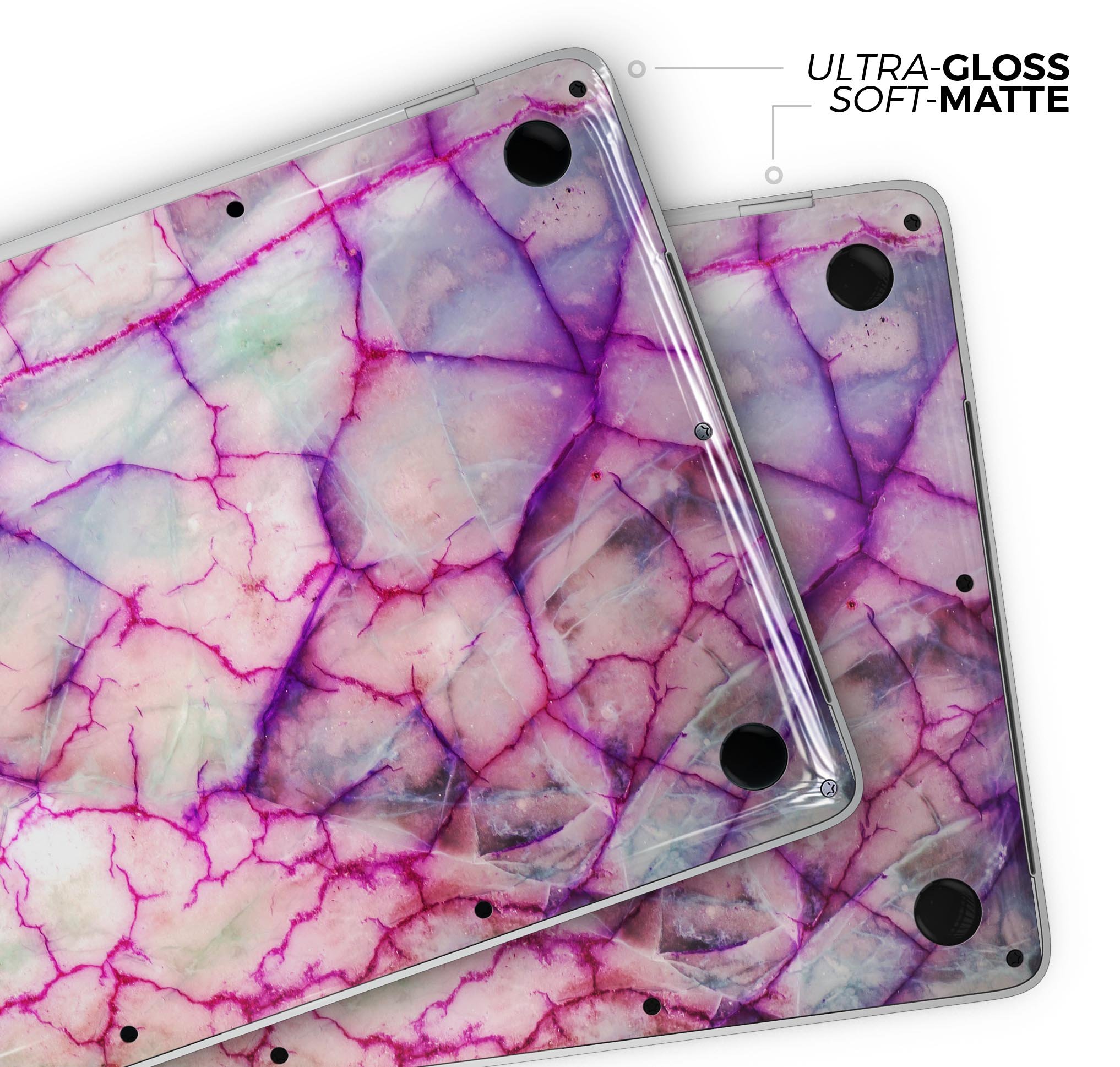 Red White Dragon Vein Agate Skin Decal Wrap Kit for MacBook, showcasing vibrant colors and a sleek design.