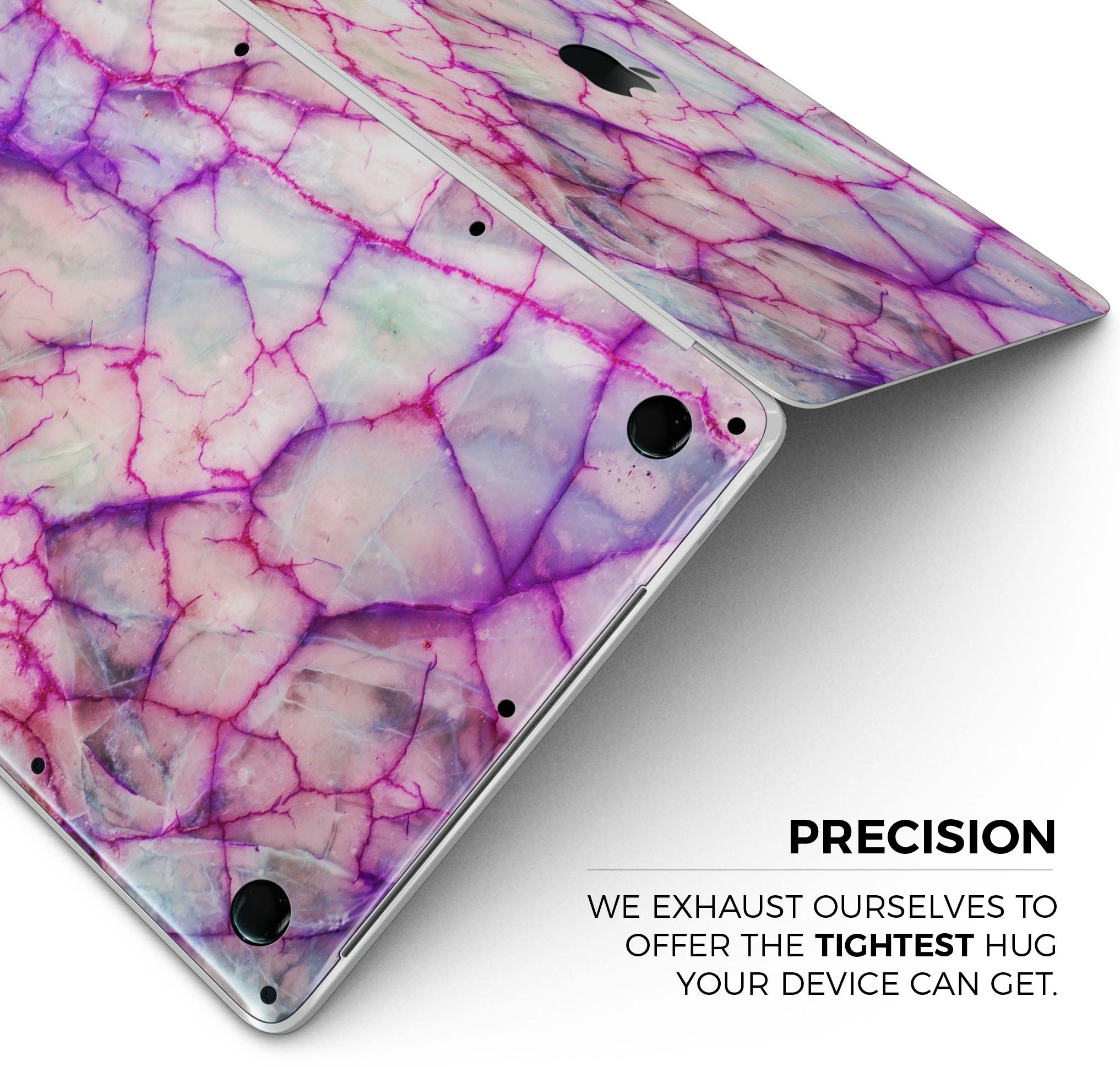 Red White Dragon Vein Agate Skin Decal Wrap Kit for MacBook, showcasing vibrant colors and a sleek design.