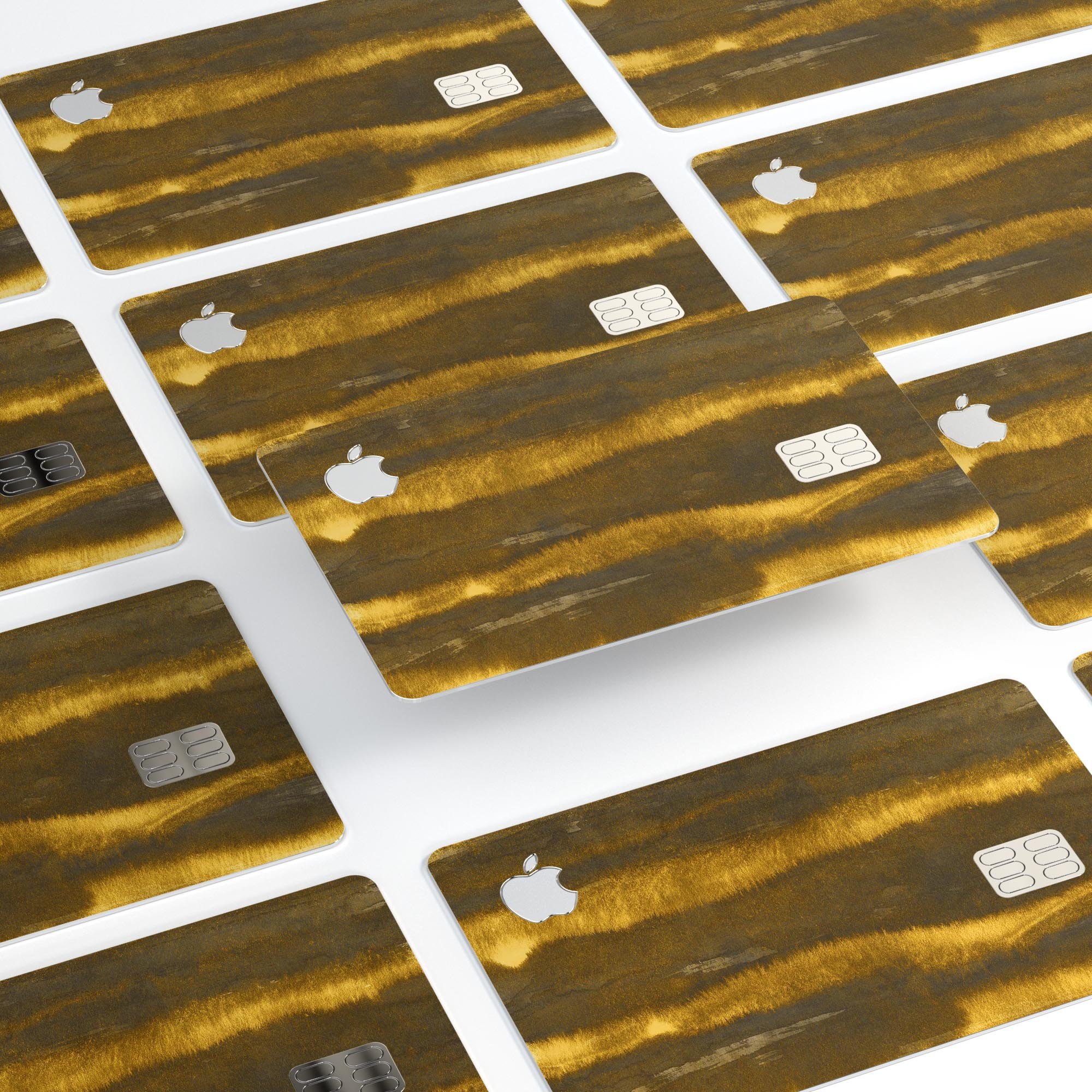 Reflective Golden Forest decal skin-kit for Apple Card, showcasing premium vinyl design and protective features.