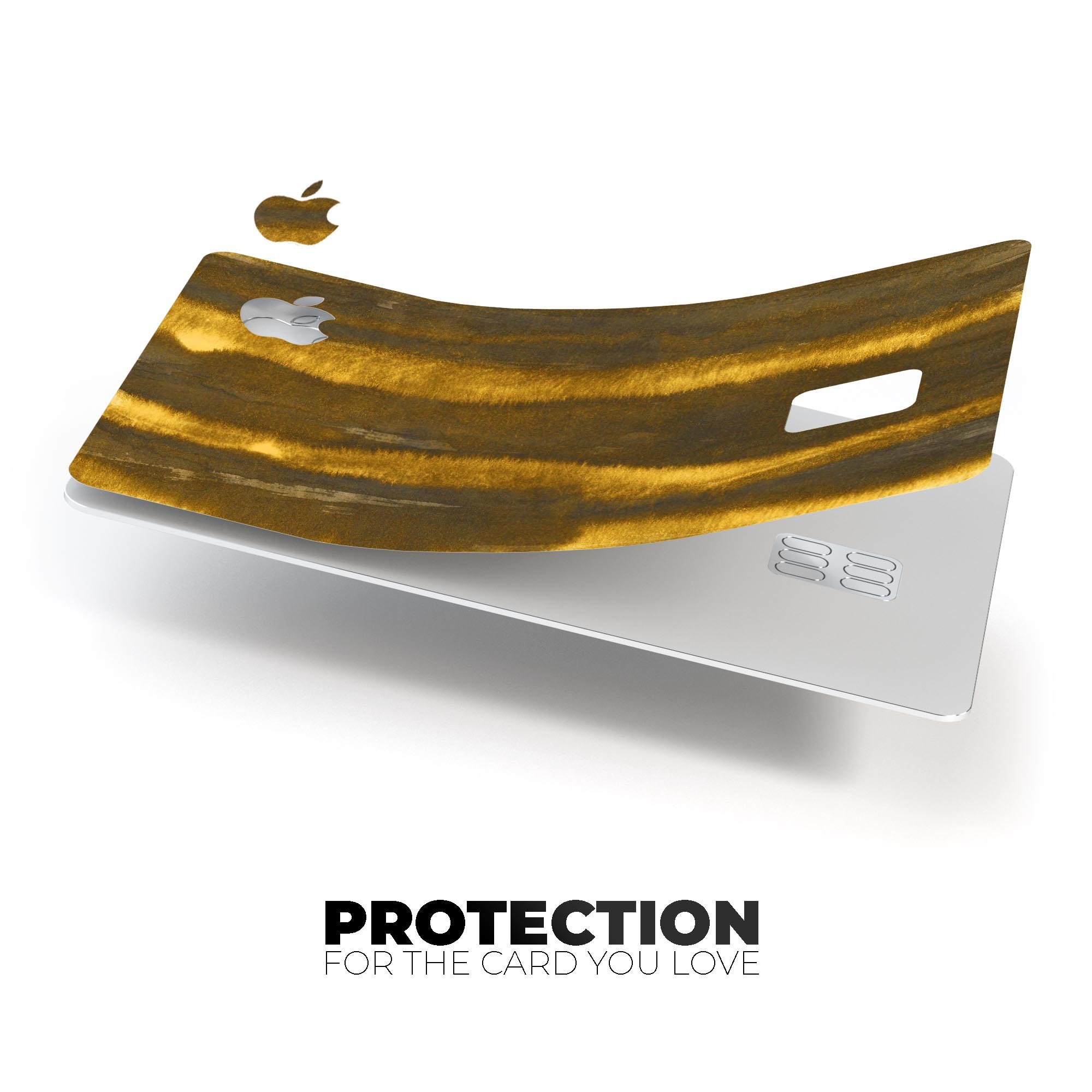 Reflective Golden Forest decal skin-kit for Apple Card, showcasing premium vinyl design and protective features.