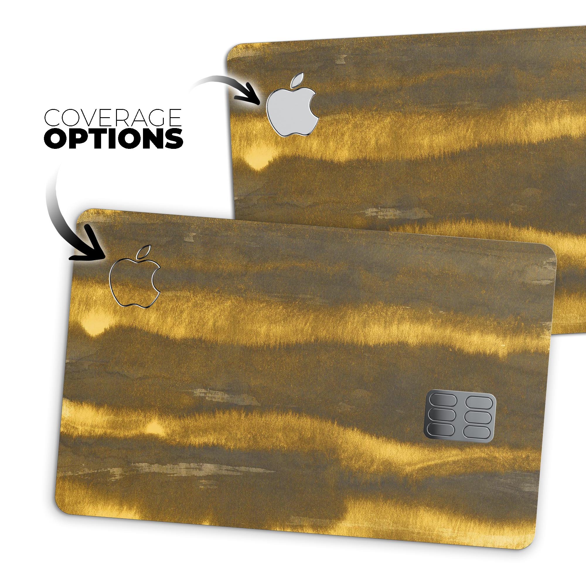 Reflective Golden Forest decal skin-kit for Apple Card, showcasing premium vinyl design and protective features.