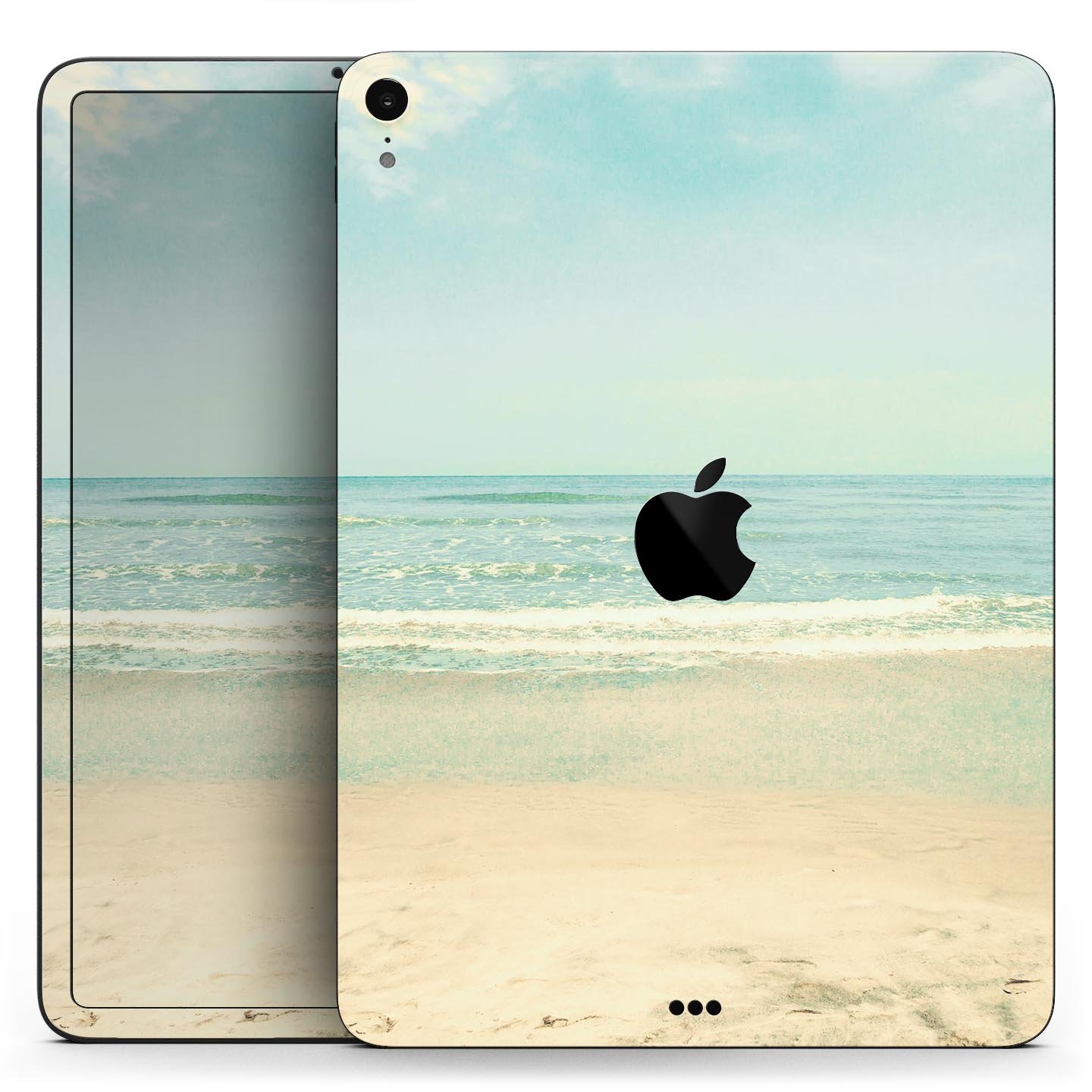 Relaxed Beach full body skin decal for Apple iPad Pro 12.9", showcasing vibrant beach design and premium quality materials.