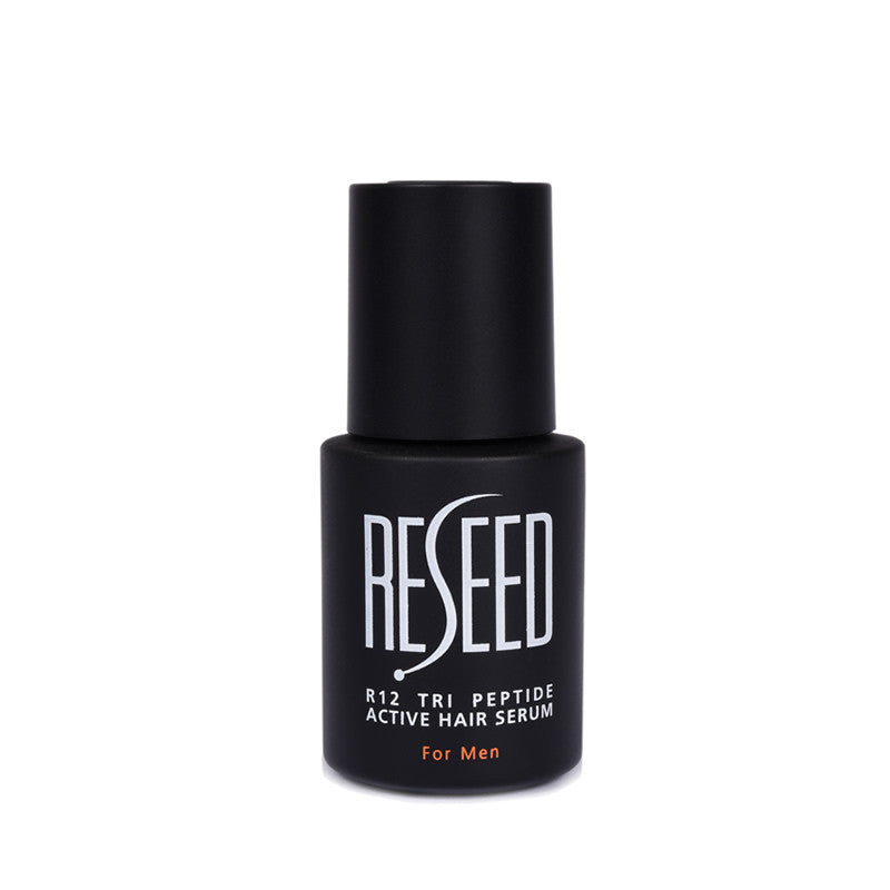 RESEED R12 Tri Peptide Active Hair Serum for Men in a 30ml bottle, showcasing its sleek design and label.