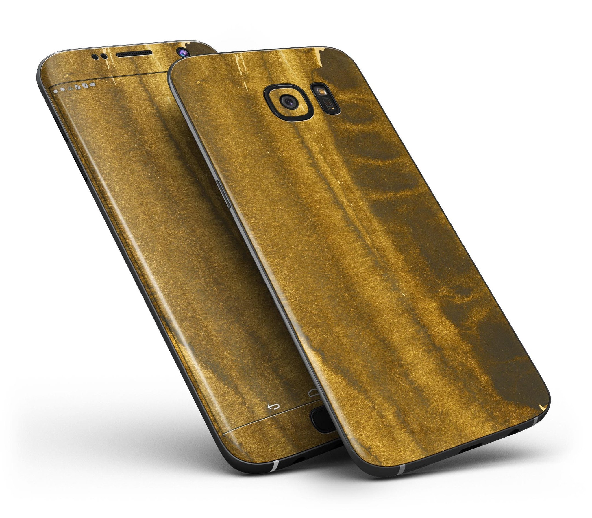 Resting Golden Sediment Full Body Skin-Kit for Samsung Galaxy S7, showcasing its sleek design and premium vinyl material.