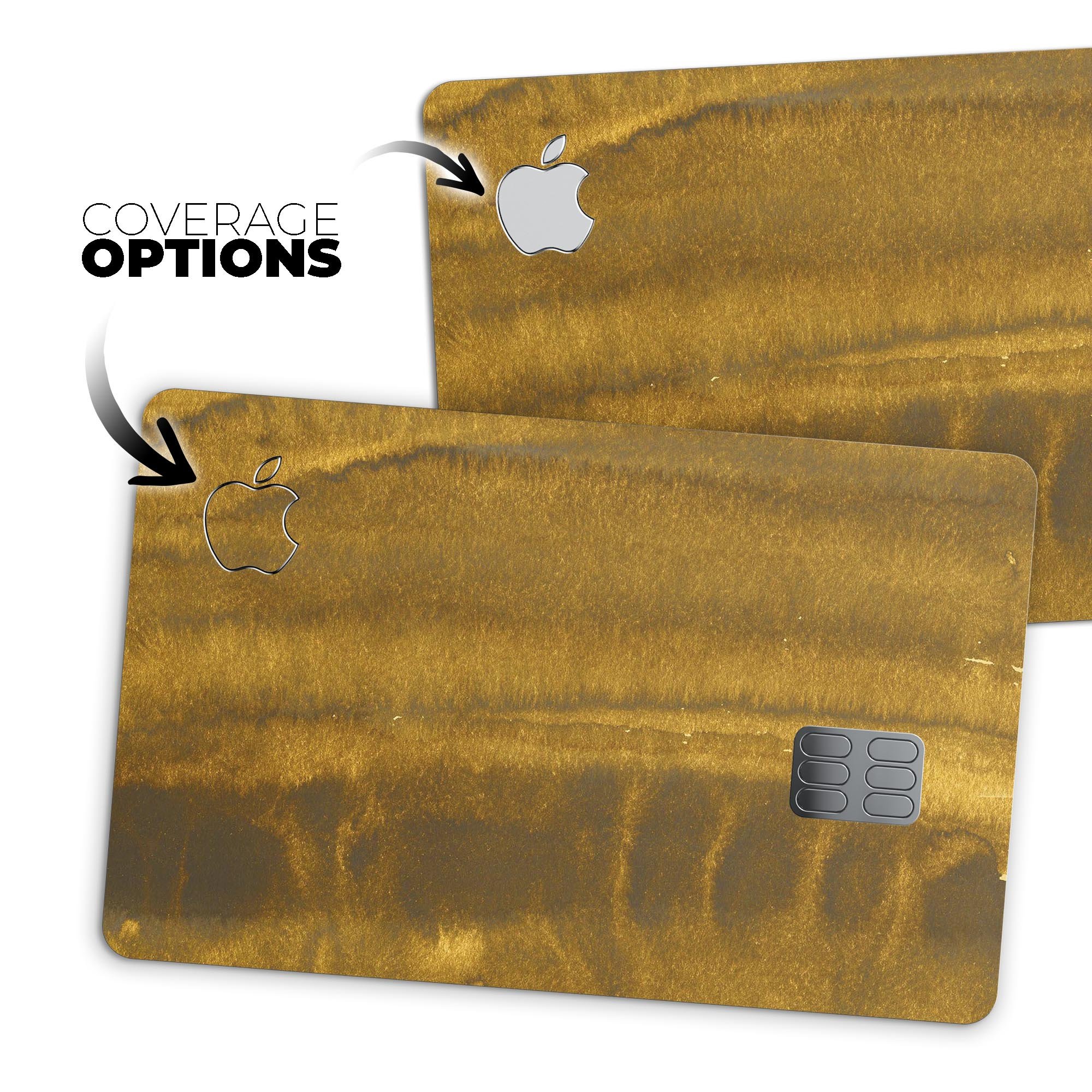 Resting Golden Sediment decal skin-kit for Apple Card, showcasing premium vinyl material and elegant design.