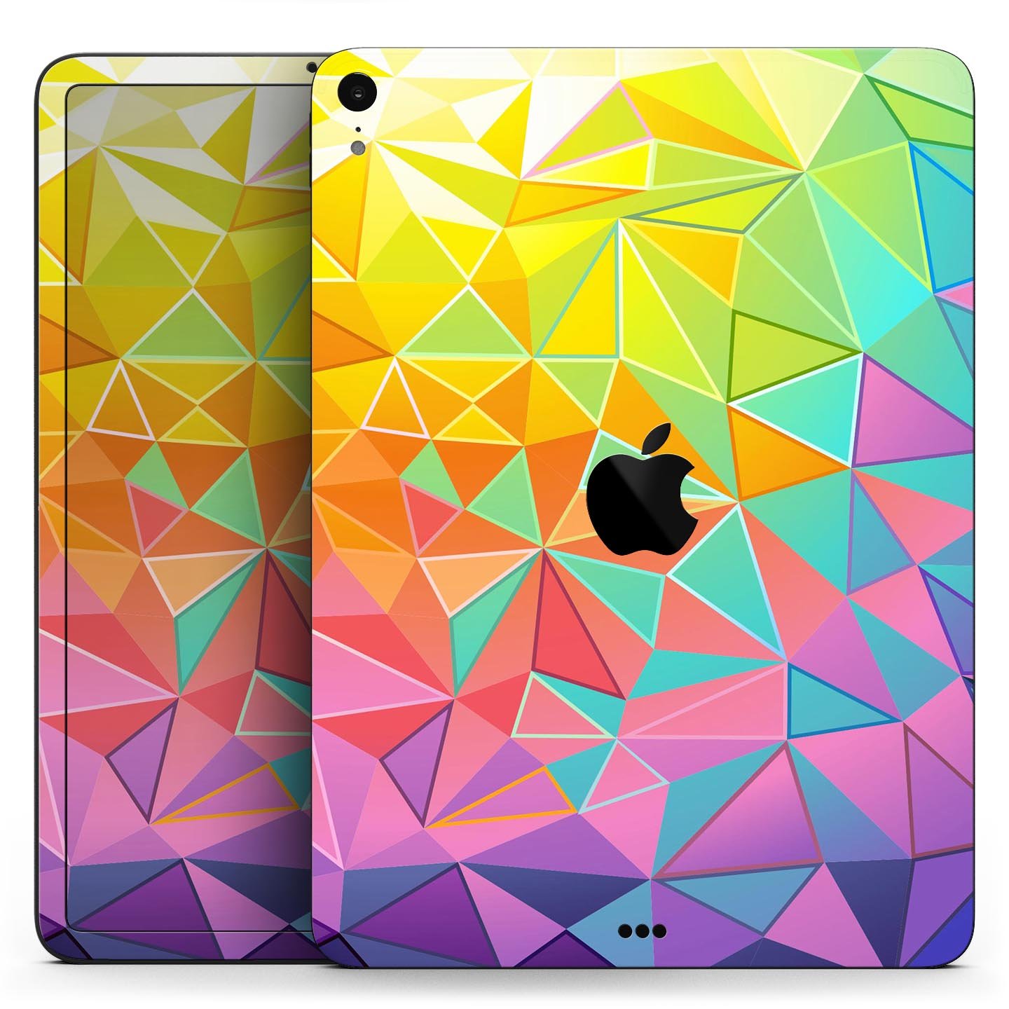 Retro Geometric full body skin decal for Apple iPad Pro 12.9", showcasing vibrant geometric patterns and premium 3M material.