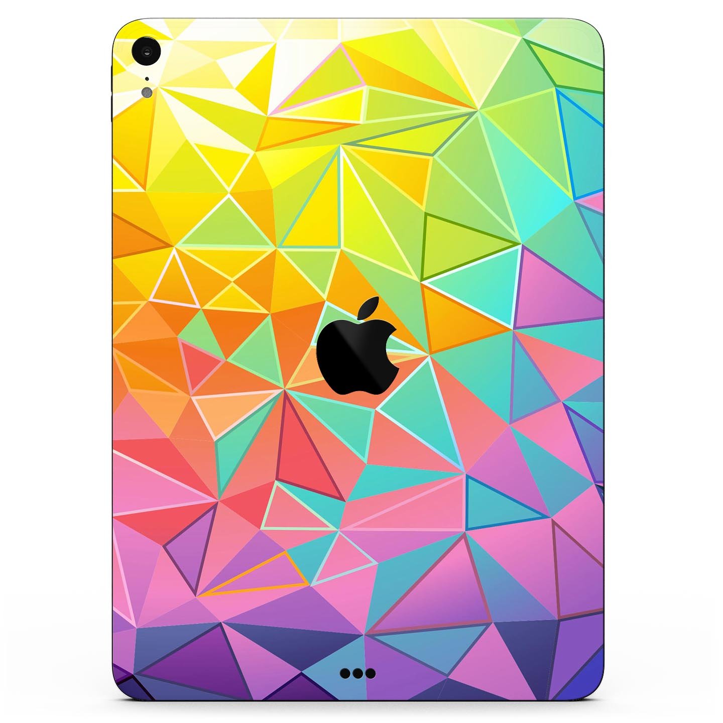 Retro Geometric full body skin decal for Apple iPad Pro 12.9", showcasing vibrant geometric patterns and premium 3M material.