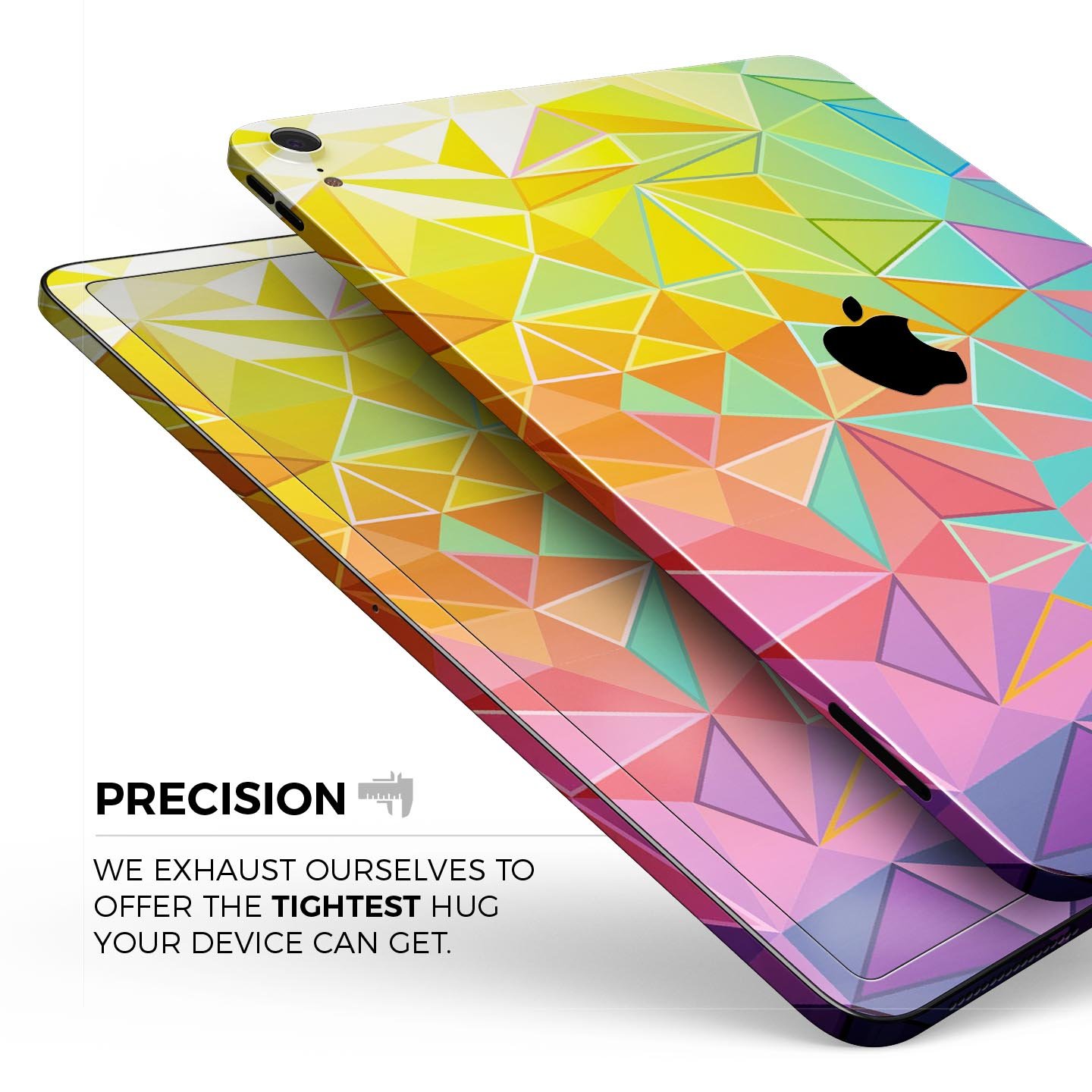 Retro Geometric full body skin decal for Apple iPad Pro 12.9", showcasing vibrant geometric patterns and premium 3M material.