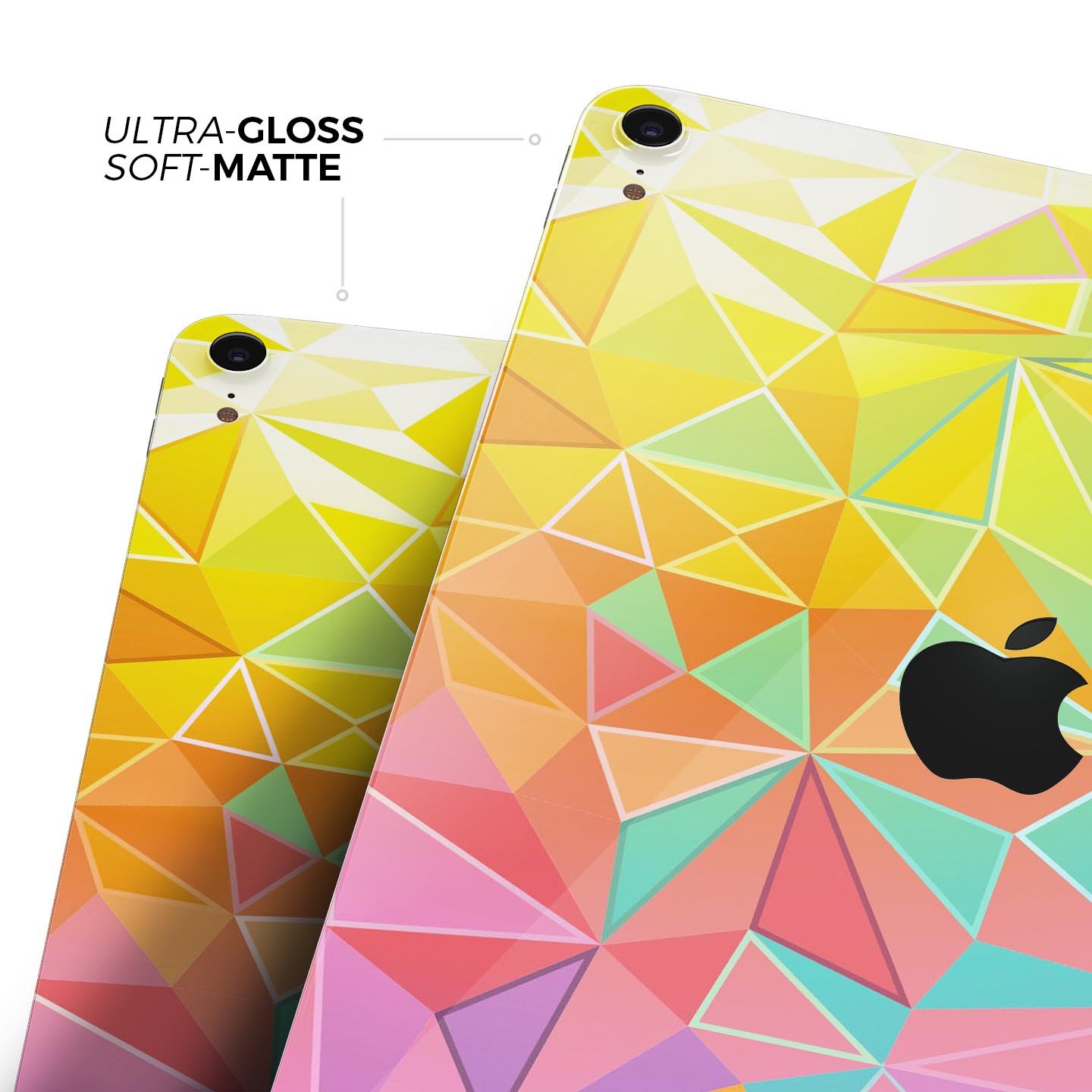 Retro Geometric full body skin decal for Apple iPad Pro 12.9", showcasing vibrant geometric patterns and premium 3M material.