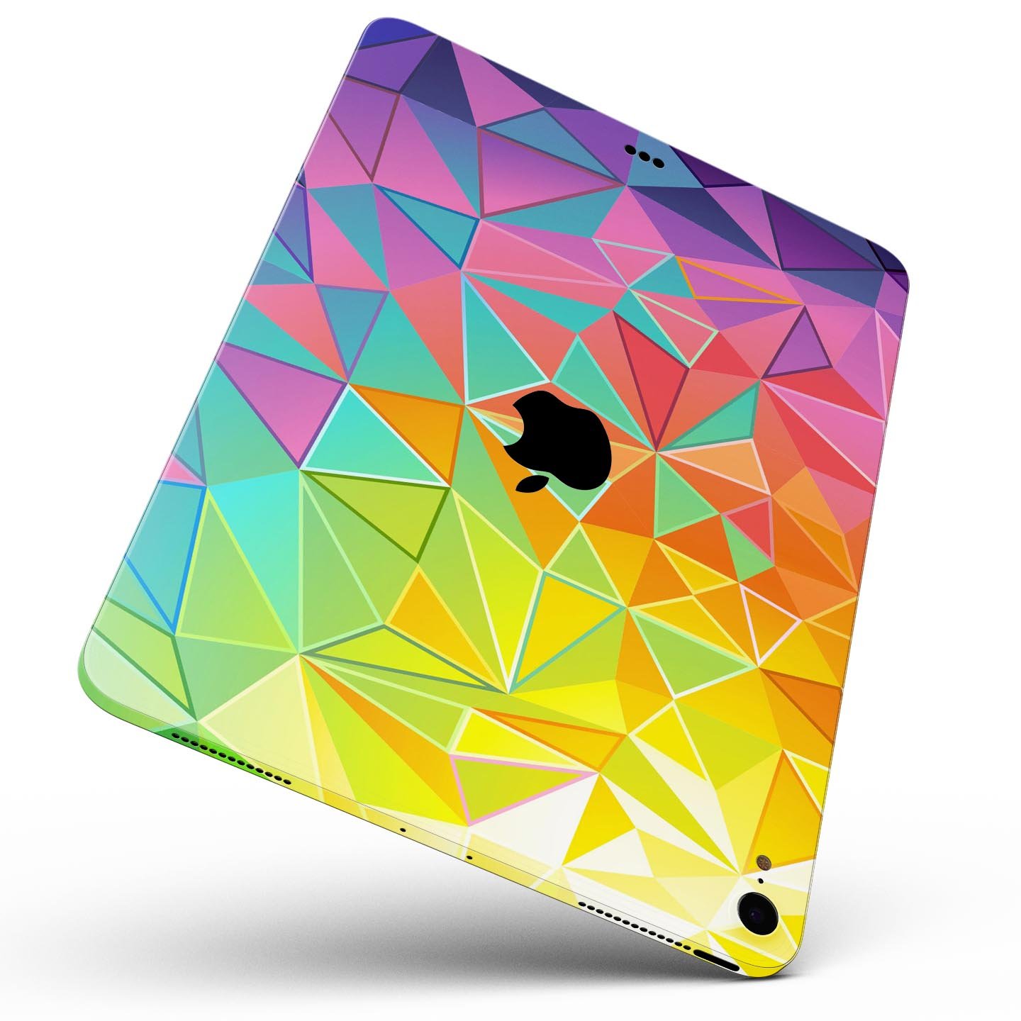 Retro Geometric full body skin decal for Apple iPad Pro 12.9", showcasing vibrant geometric patterns and premium 3M material.