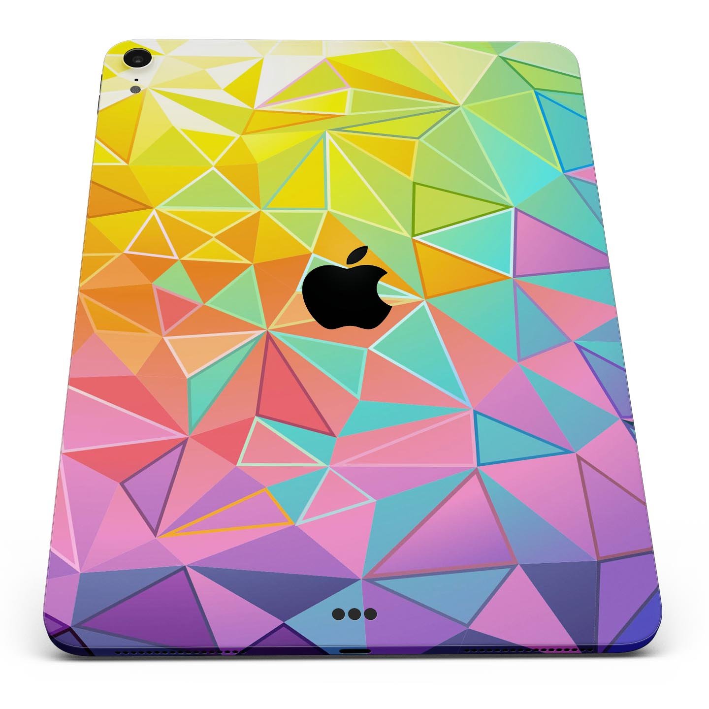 Retro Geometric full body skin decal for Apple iPad Pro 12.9", showcasing vibrant geometric patterns and premium 3M material.