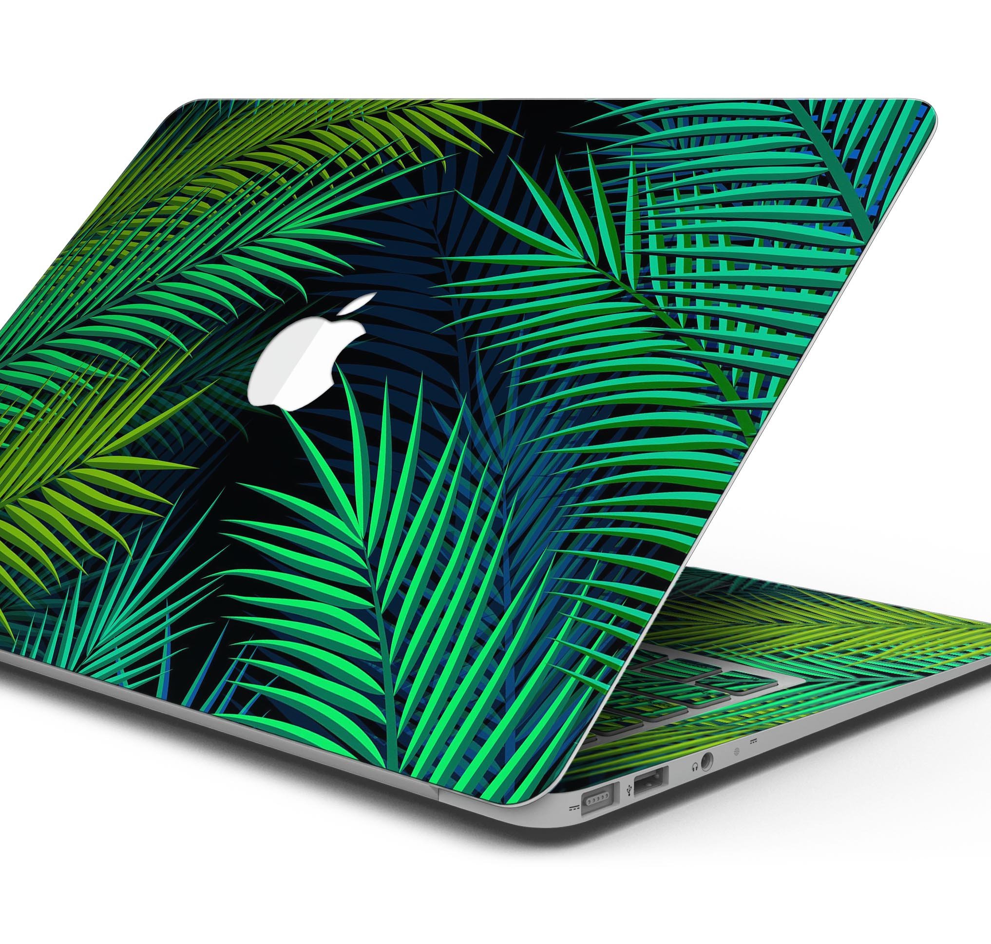 Retro Summer Jungle skin decal wrap kit for Apple MacBook, showcasing vibrant jungle design and premium vinyl material.