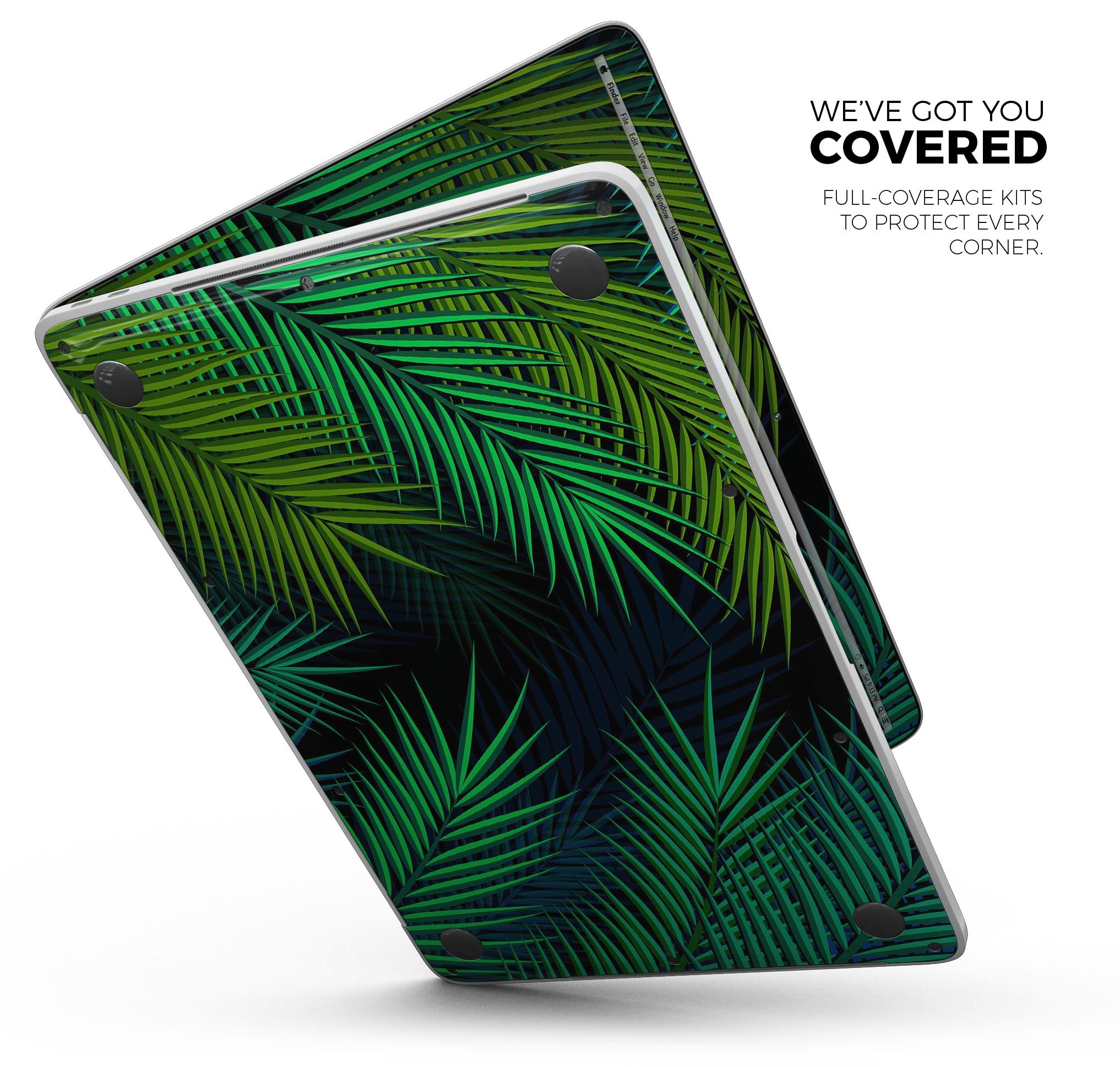 Retro Summer Jungle skin decal wrap kit for Apple MacBook, showcasing vibrant jungle design and premium vinyl material.