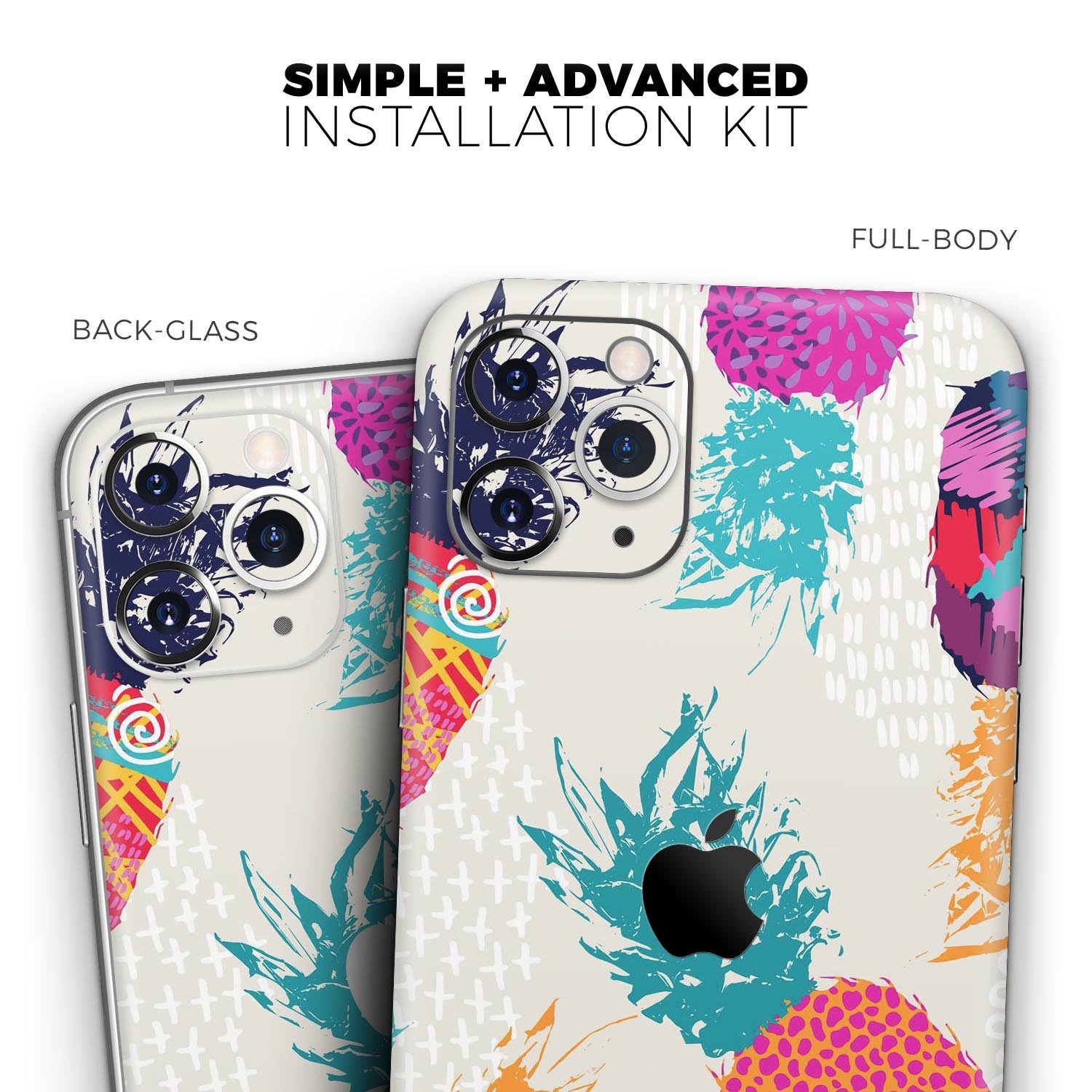 Retro Summer Pineapple skin for Apple iPhone, showcasing vibrant colors and design.