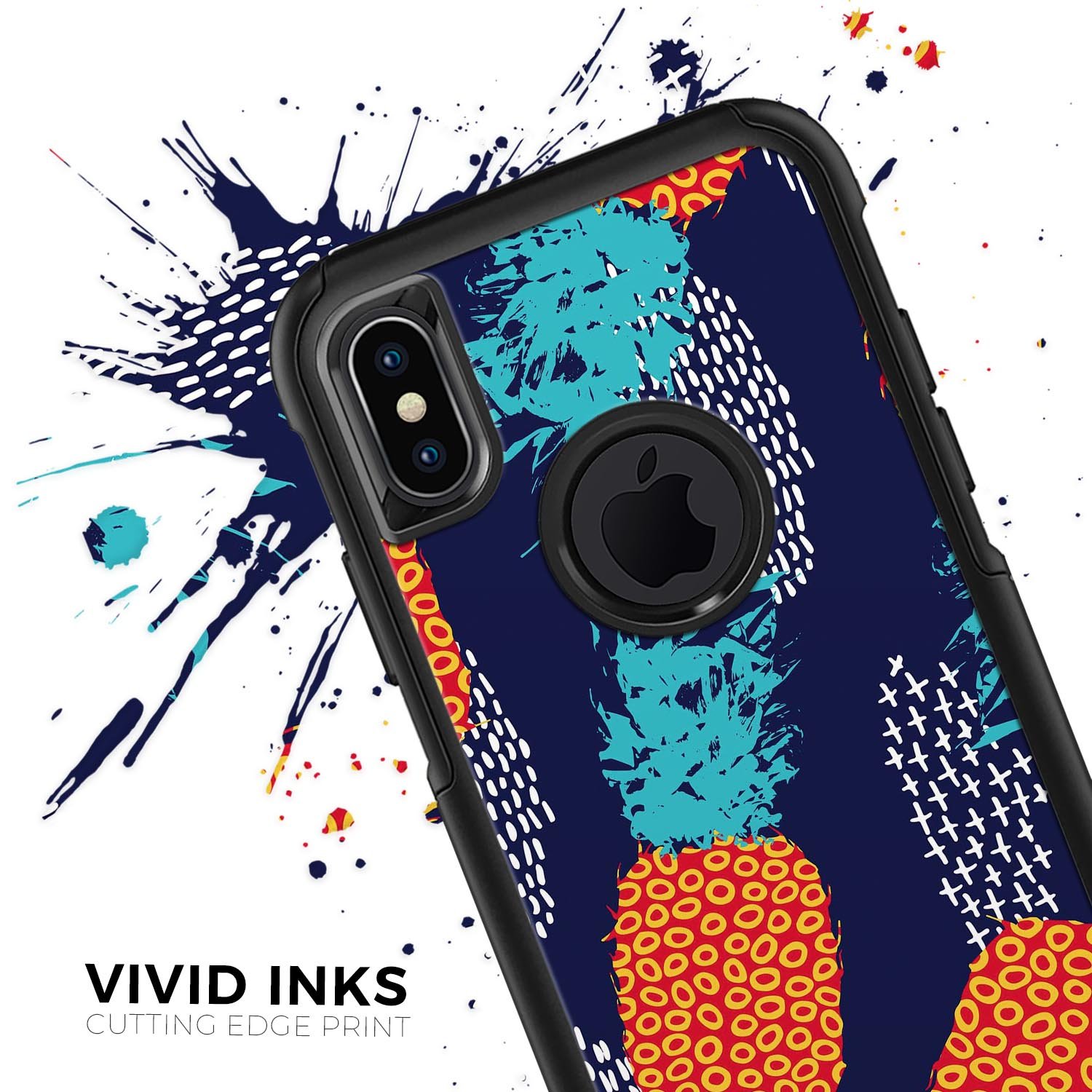 Retro Summer Pineapple v4 Skin Kit for iPhone OtterBox Cases featuring vibrant pineapple design.