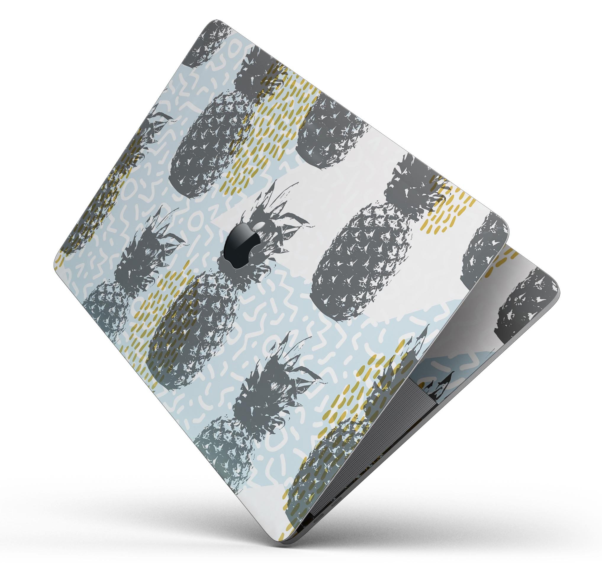 Retro Summer Pineapple skin decal wrap kit for MacBook, featuring vibrant colors and a stylish design.