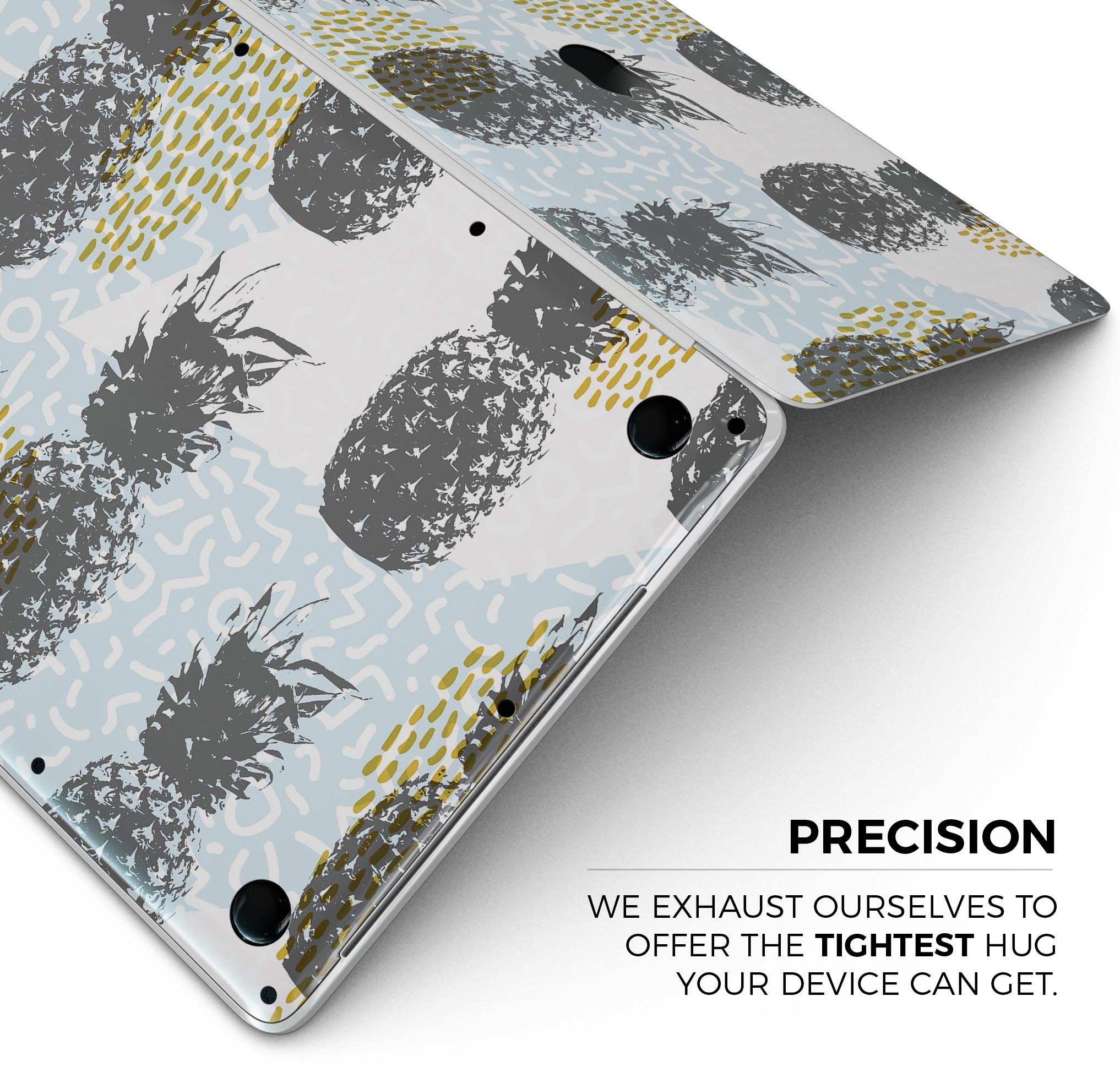 Retro Summer Pineapple skin decal wrap kit for MacBook, featuring vibrant colors and a stylish design.